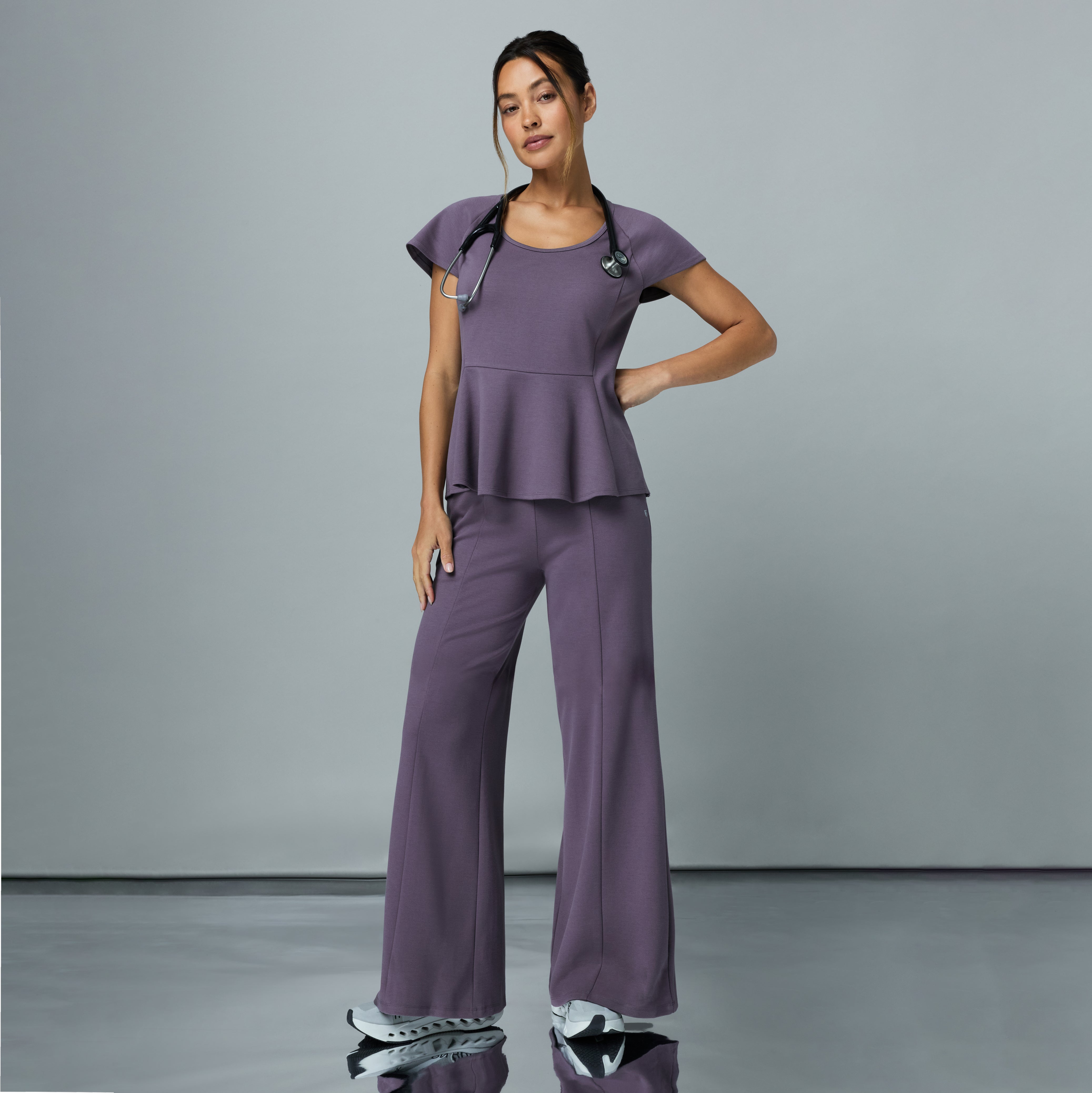 Josie Wide-Leg Scrub Pant - Titanium – JAANUU