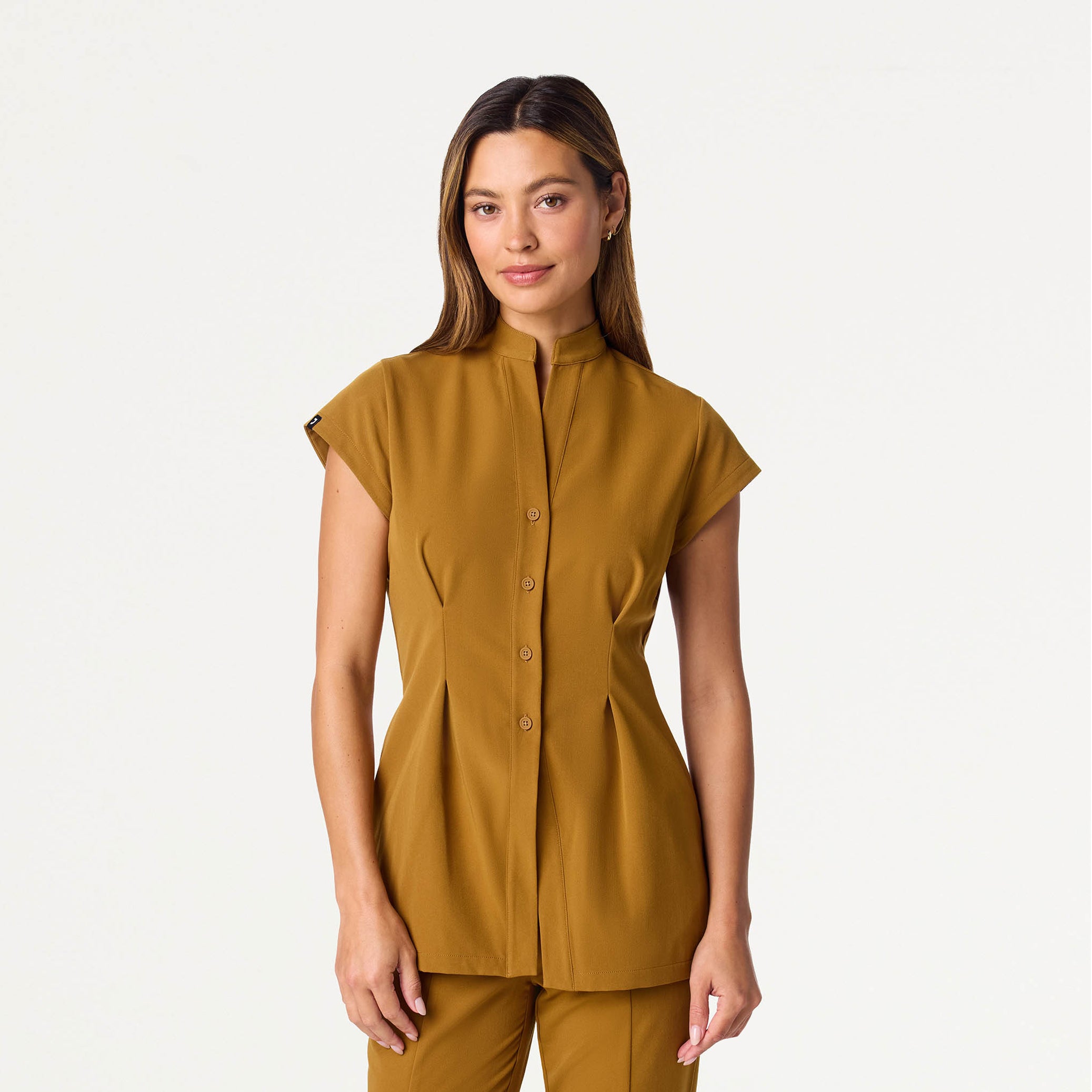 The Tailored Tunic Scrub Set - Cider