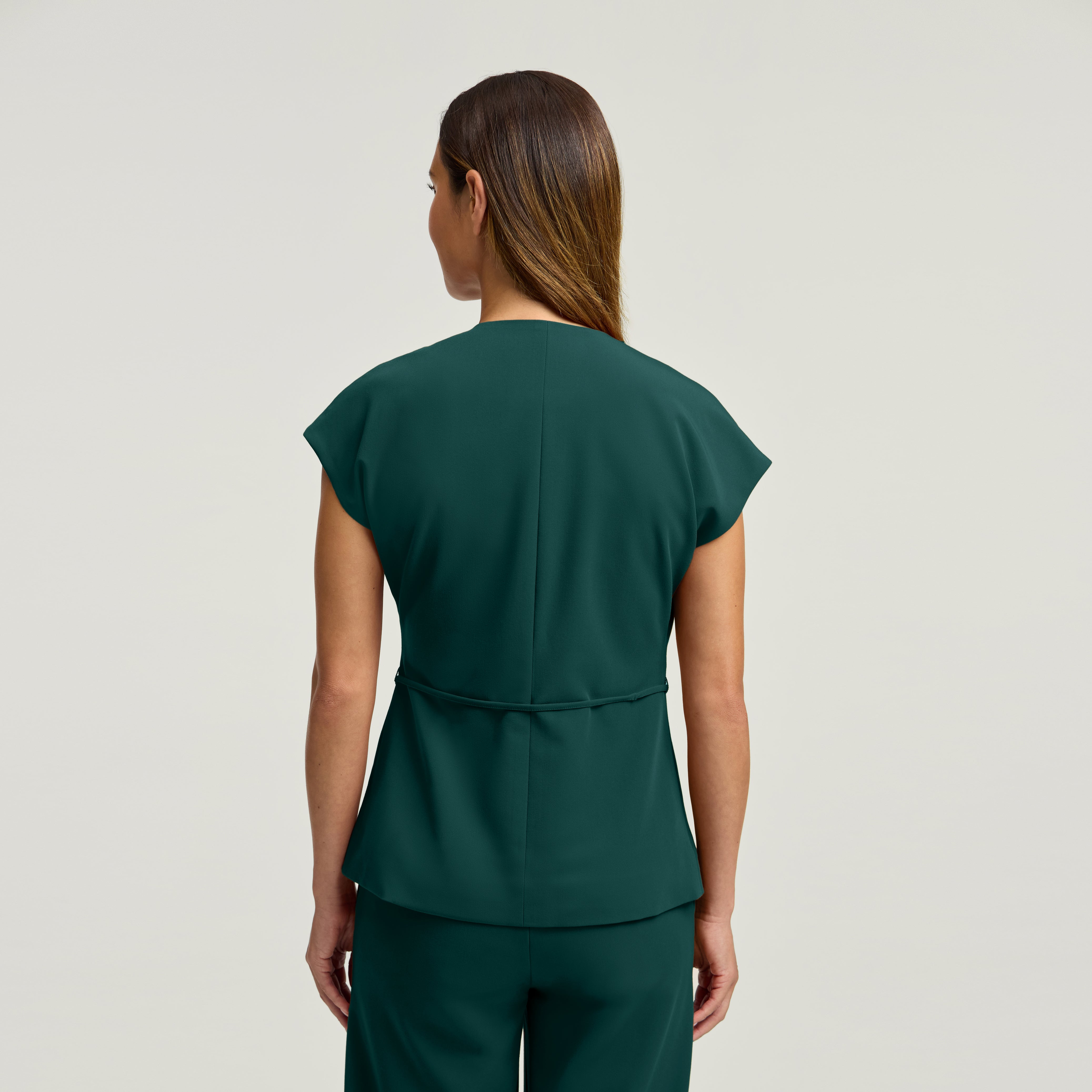 The Wrap Scrub Set - Midnight Green