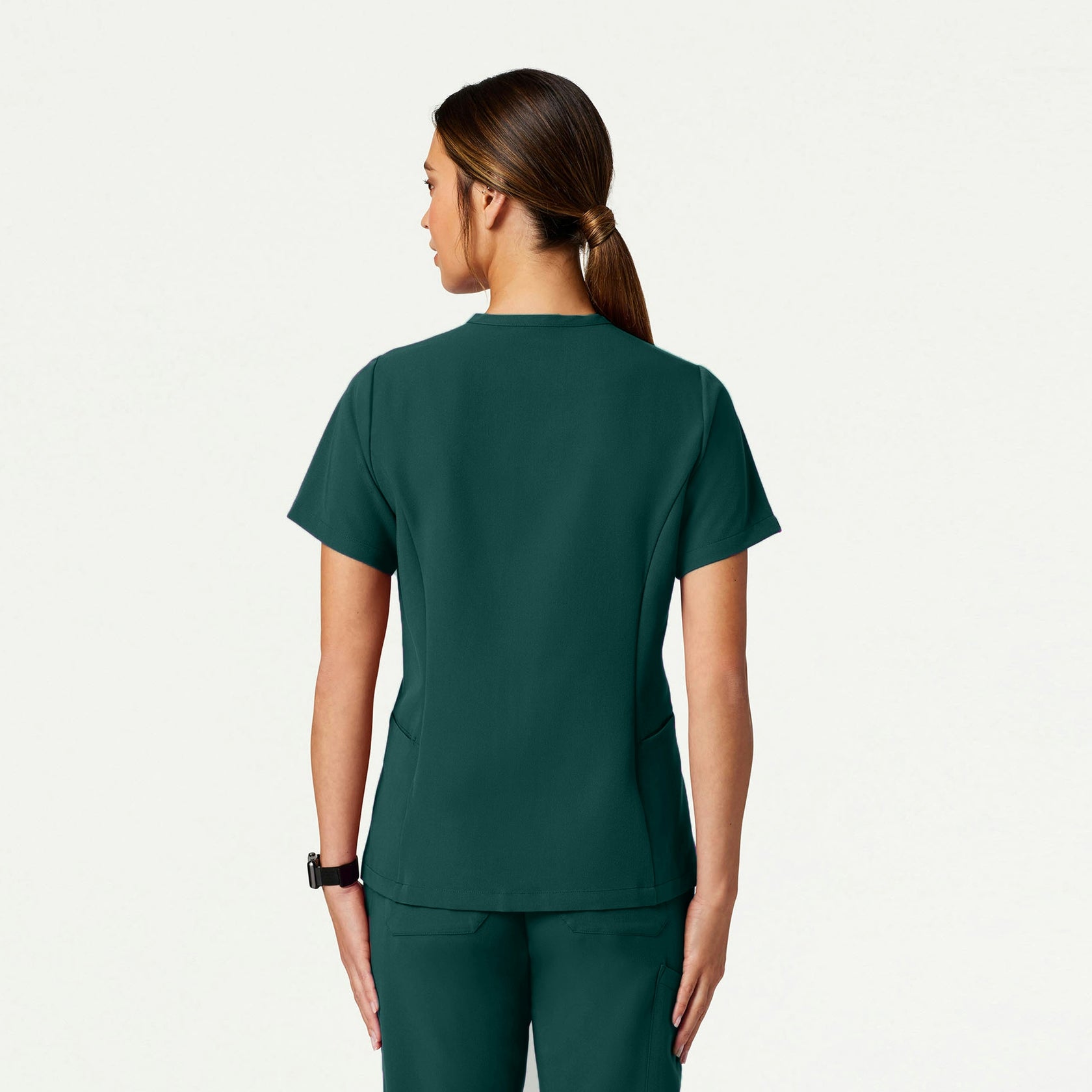 Calix Fit & Flare Scrub Top - Midnight Green - WOMEN'S TOPS - Jaanuu