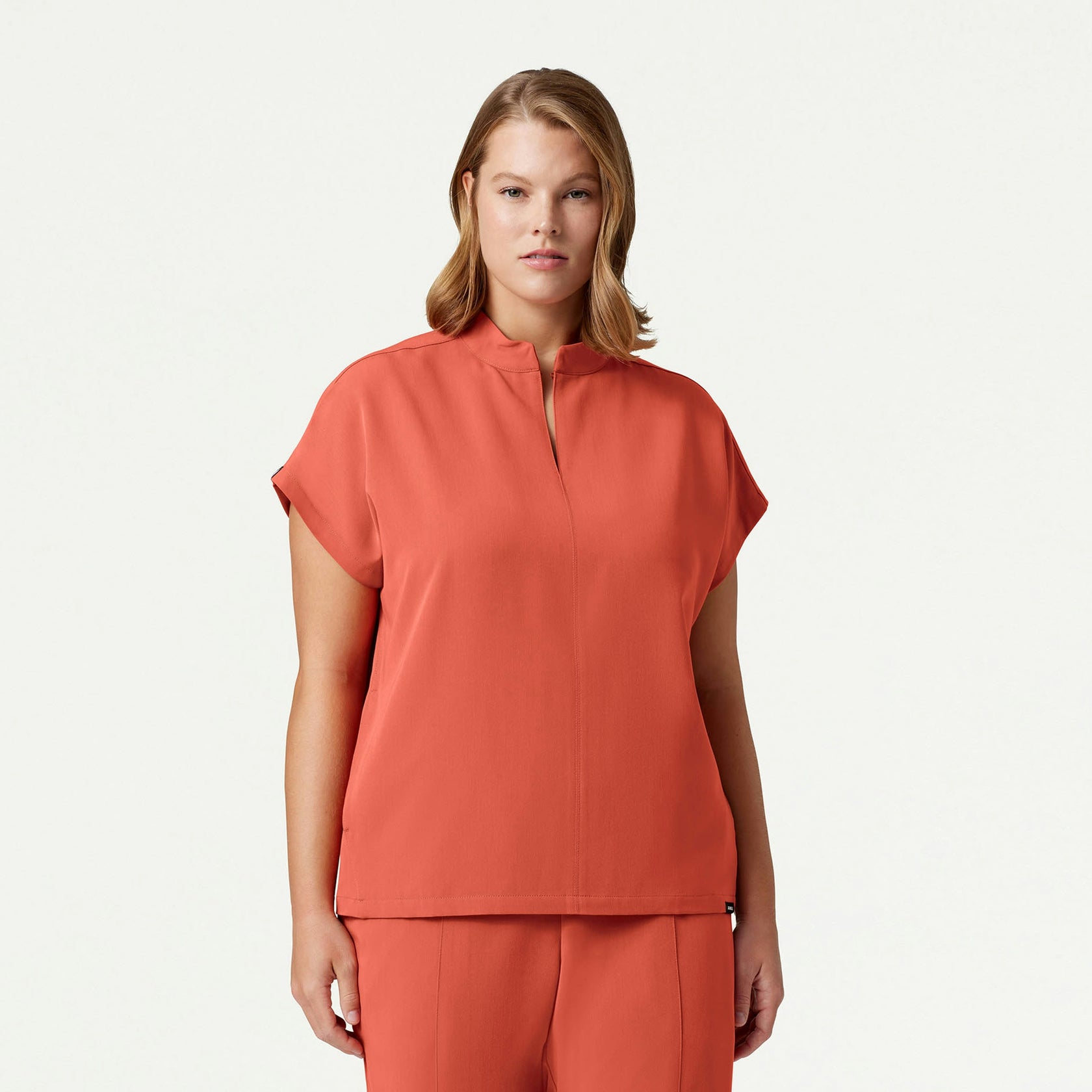 Aris Oversized 2-Pocket Scrub Top - Terra - WOMEN'S TOPS - Jaanuu