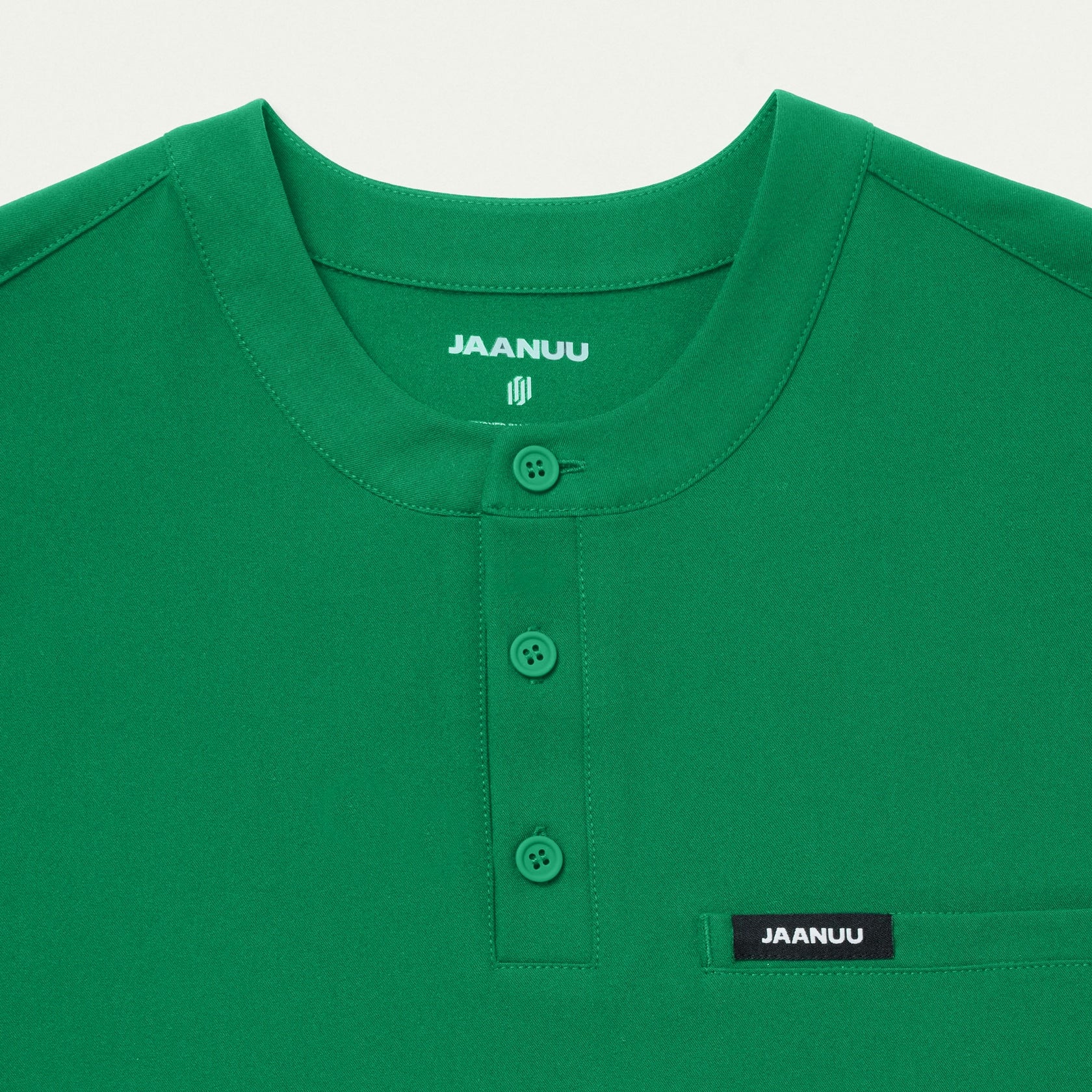 Reeve Henley Scrub Top - Emerald Green - MEN'S TOPS - Jaanuu