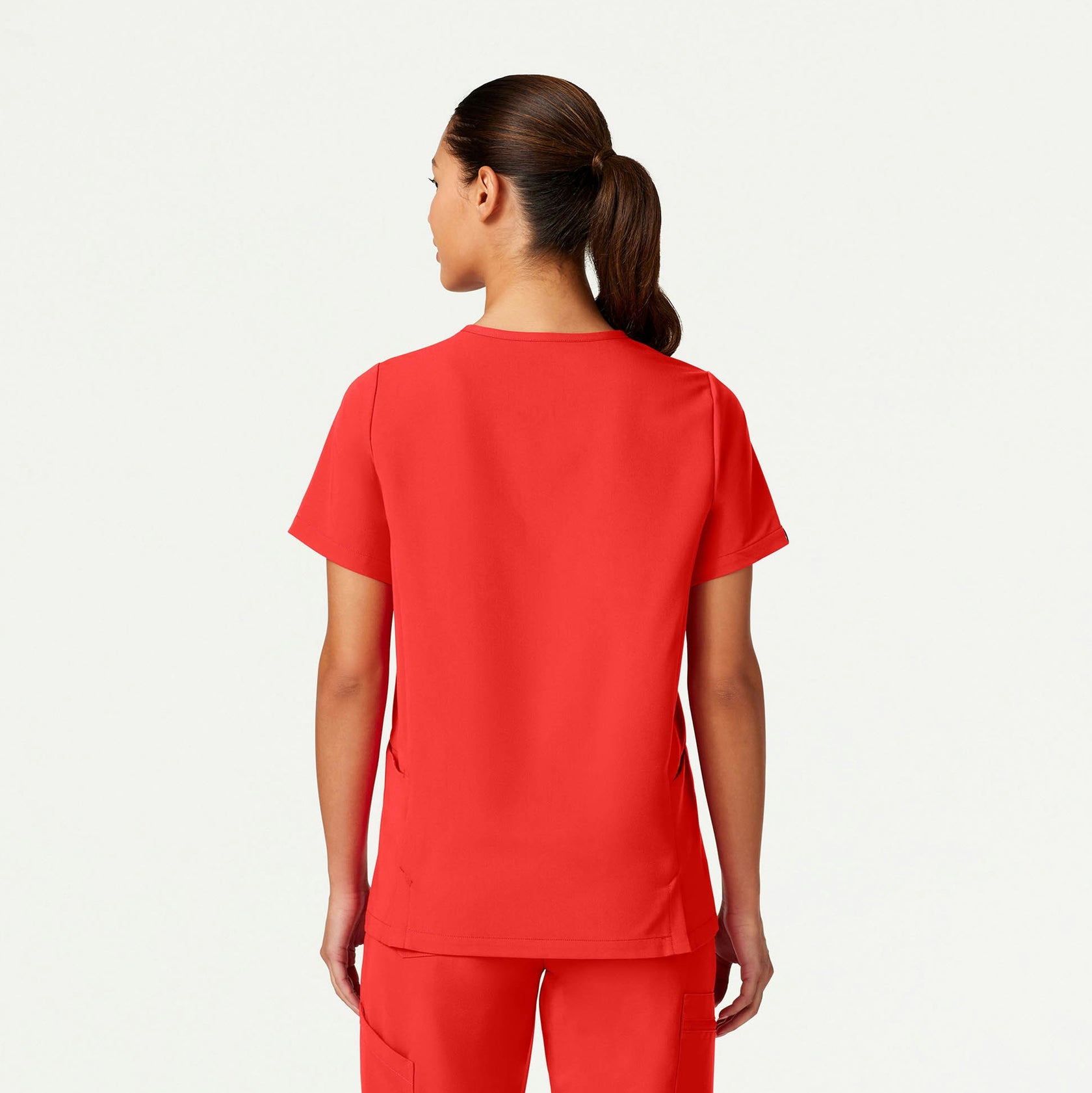 Magna 3-Pocket Scrub Top - Solar Red - WOMEN'S TOPS - Jaanuu