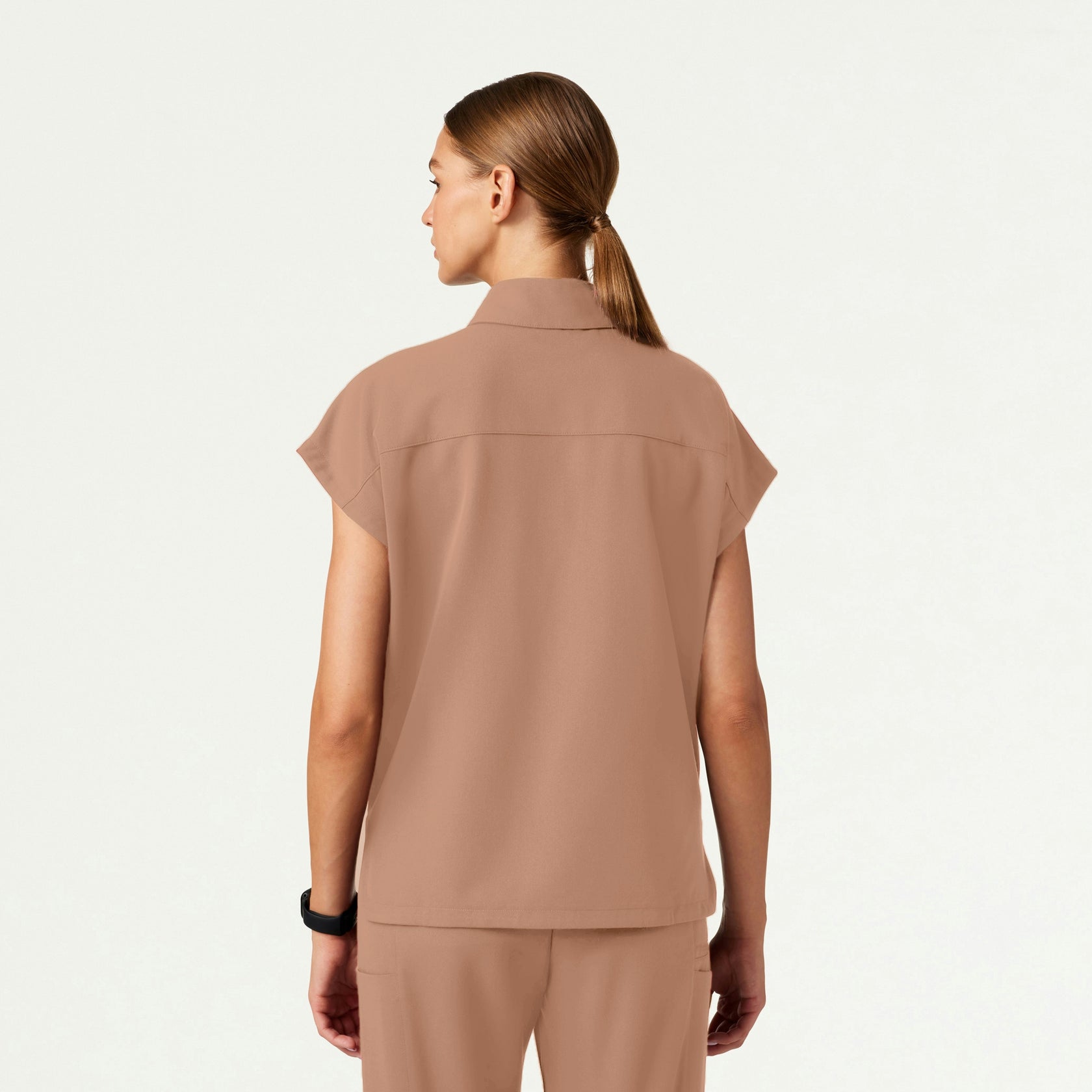 Acta Oversized 2-Pocket Scrub Top - Clay - WOMEN'S TOPS - Jaanuu