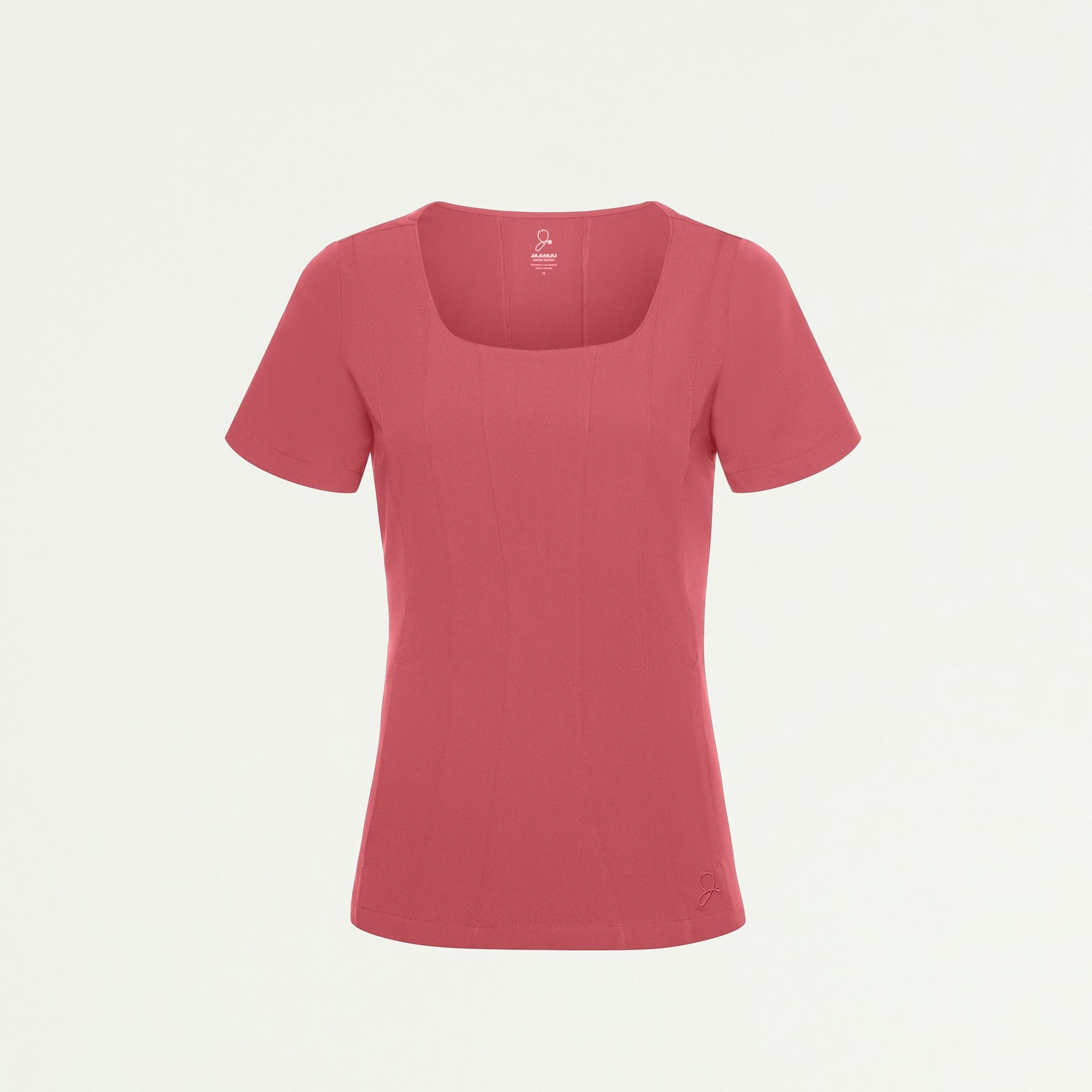 Emery Slim Square-Neck Scrub Top - Mulberry - WOMEN'S TOPS - Jaanuu