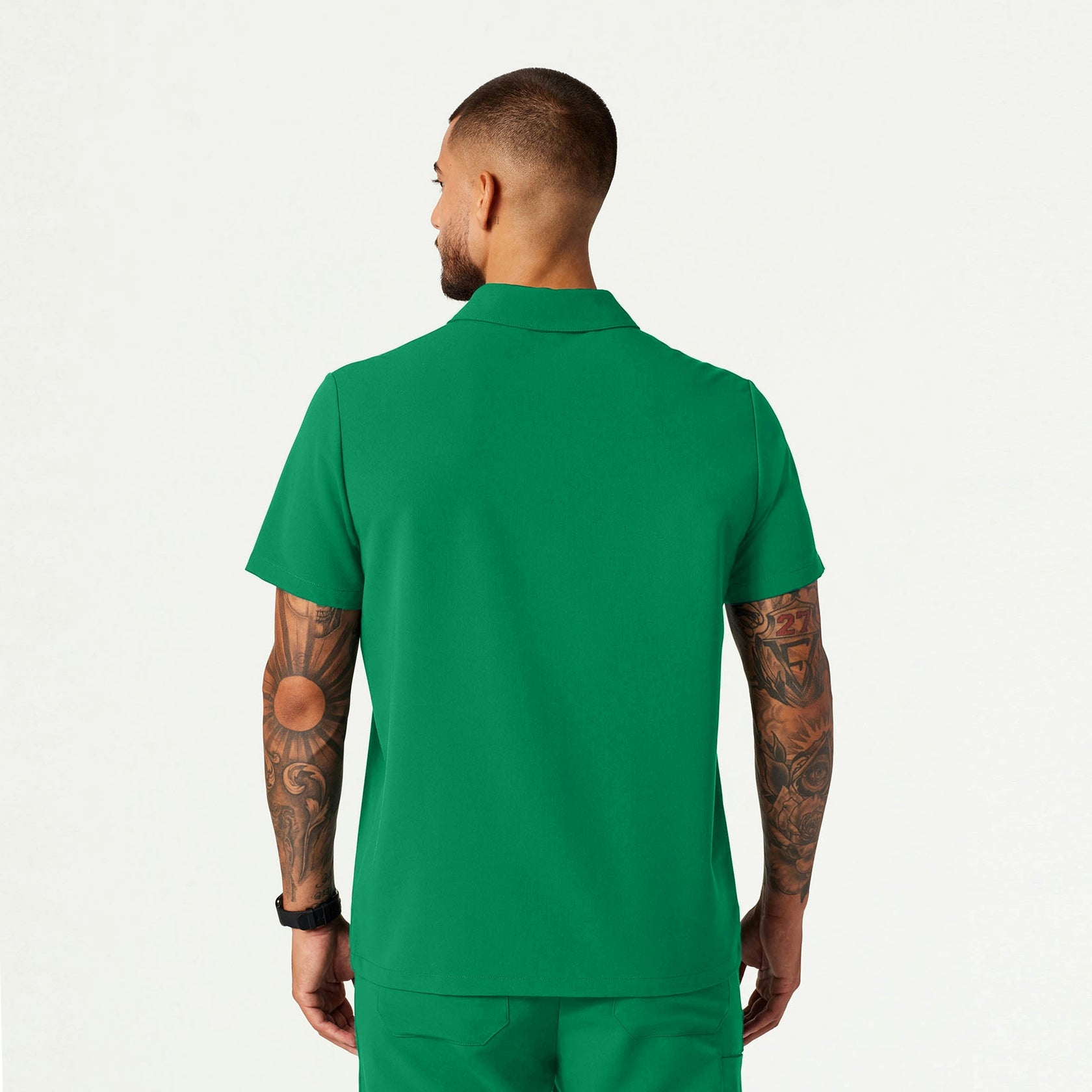 Axis Polo Scrub Top - Emerald Green - MEN'S TOPS - Jaanuu
