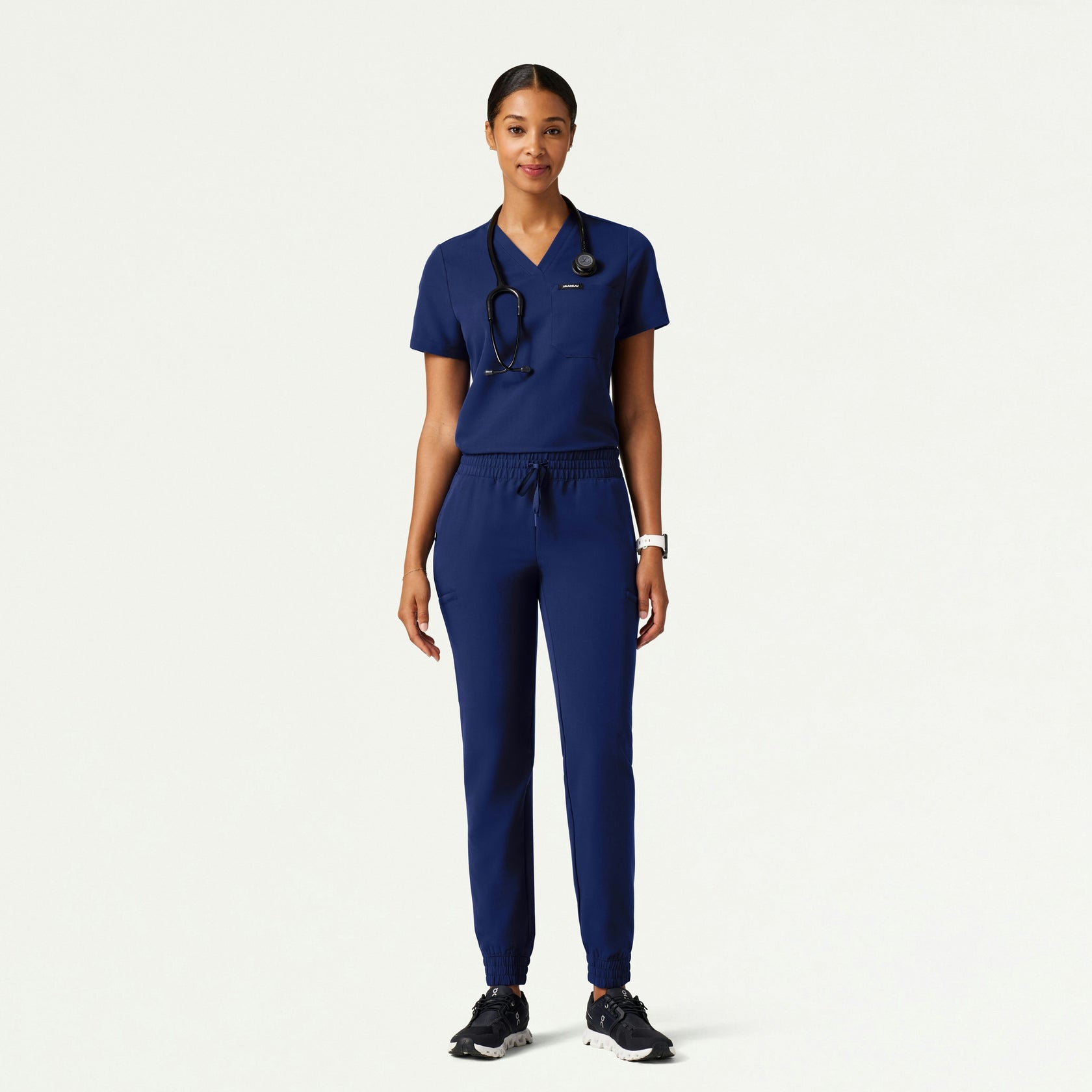 Jace Skinny On-the-Go Scrub Jogger - Navy Blue - WOMEN'S PANTS - Jaanuu