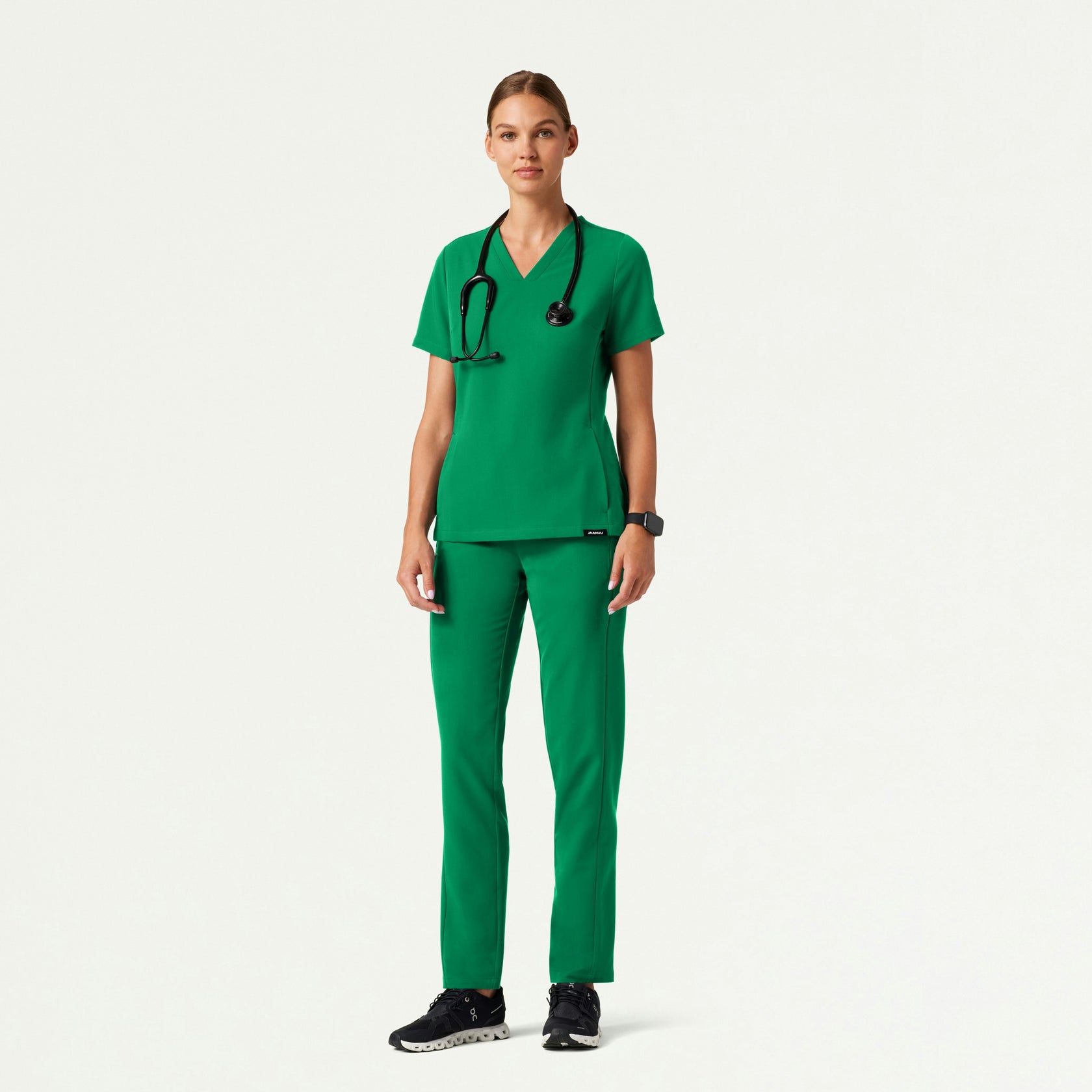 Carte Slim 2-Pocket Scrub Top - Emerald Green - WOMEN'S TOPS - Jaanuu