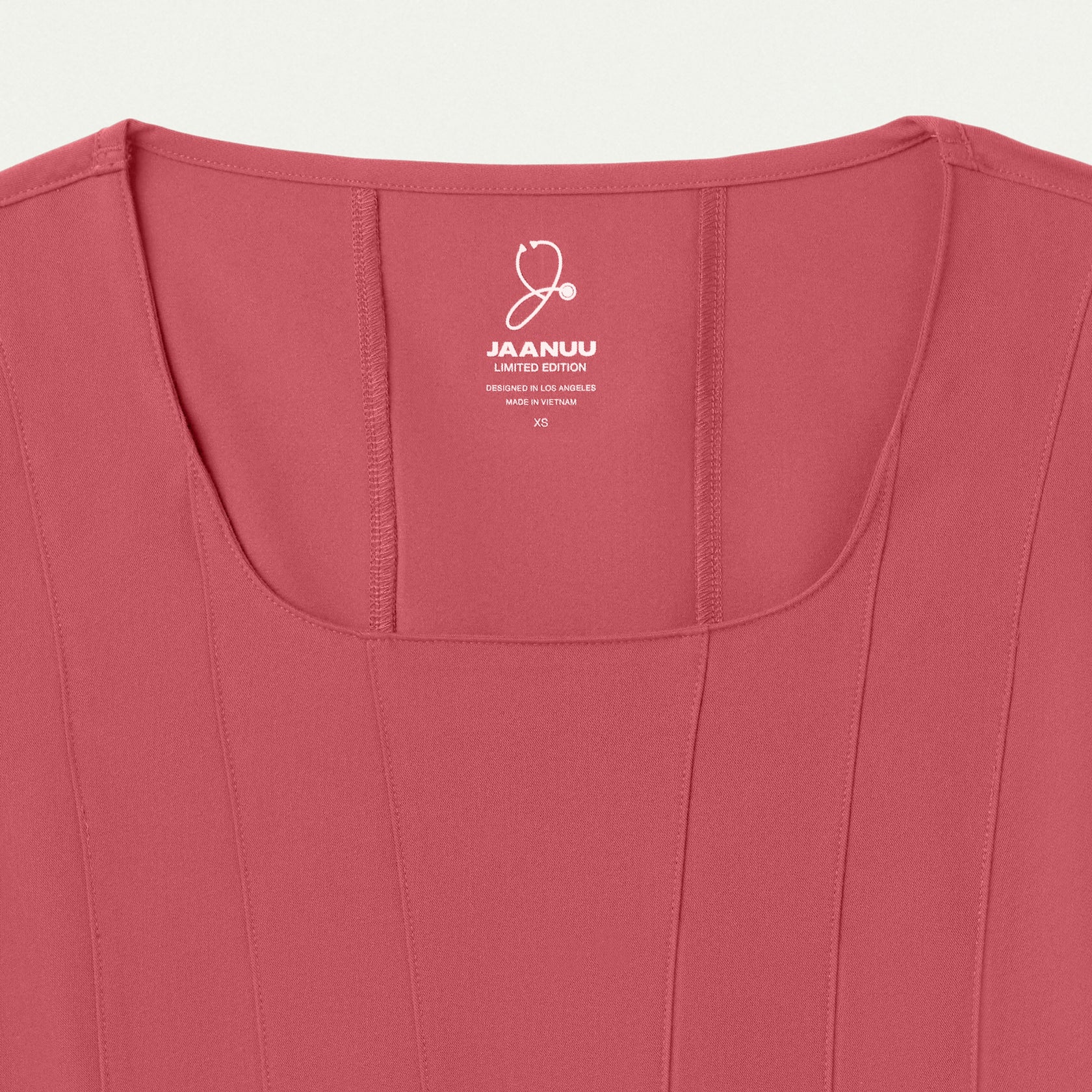 Emery Slim Square-Neck Scrub Top - Mulberry - WOMEN'S TOPS - Jaanuu