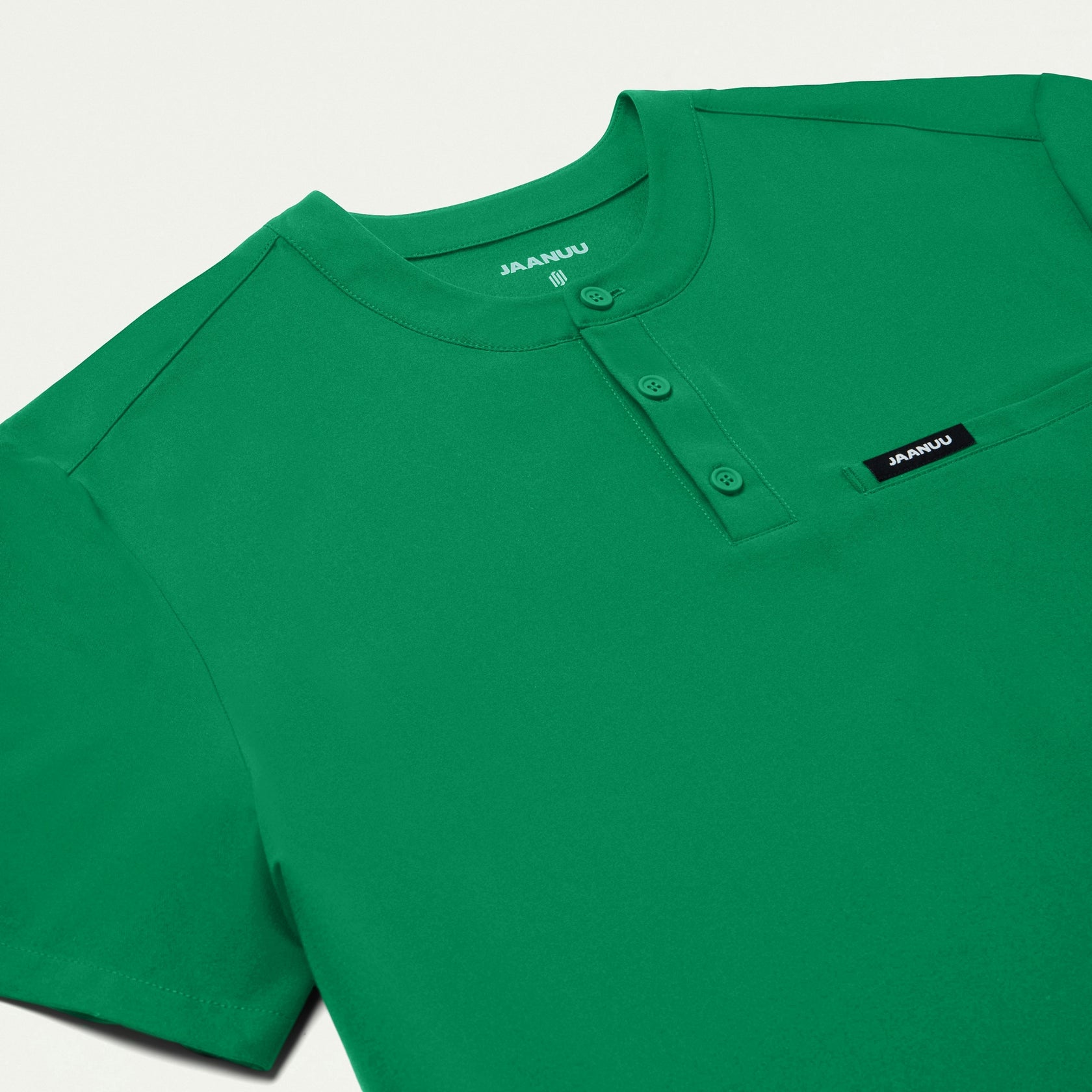Reeve Henley Scrub Top - Emerald Green - MEN'S TOPS - Jaanuu