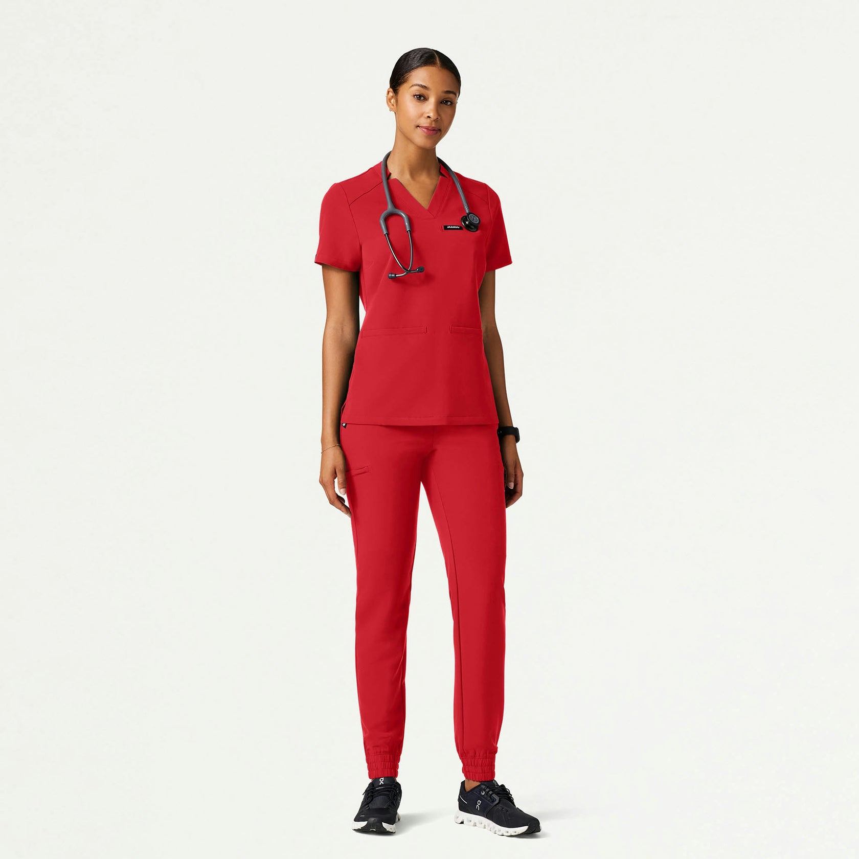 Jace Skinny On-the-Go Scrub Jogger - Brilliant Red - WOMEN'S PANTS - Jaanuu