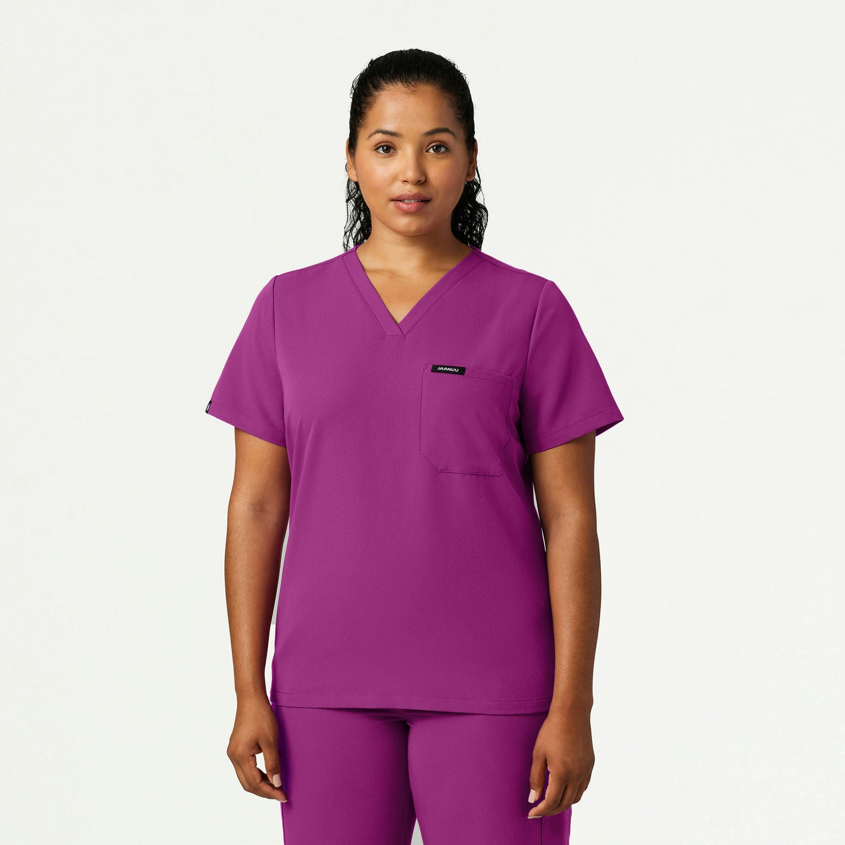 Rhena Slim Essential 1-Pocket Scrub Top - Vivid Purple - WOMEN'S TOPS - Jaanuu