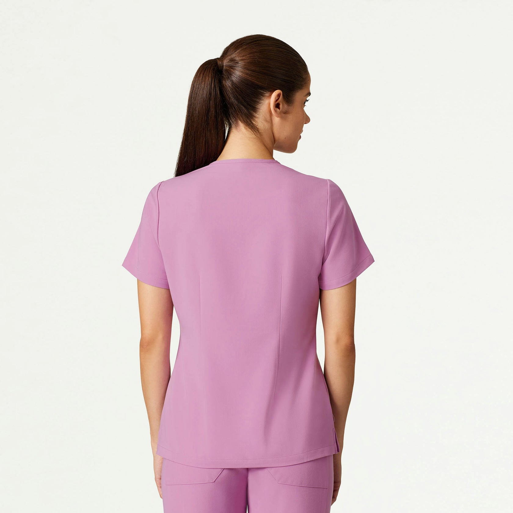 Andra Slim 1-Pocket Scrub Top - Light Magenta - WOMEN'S TOPS - Jaanuu