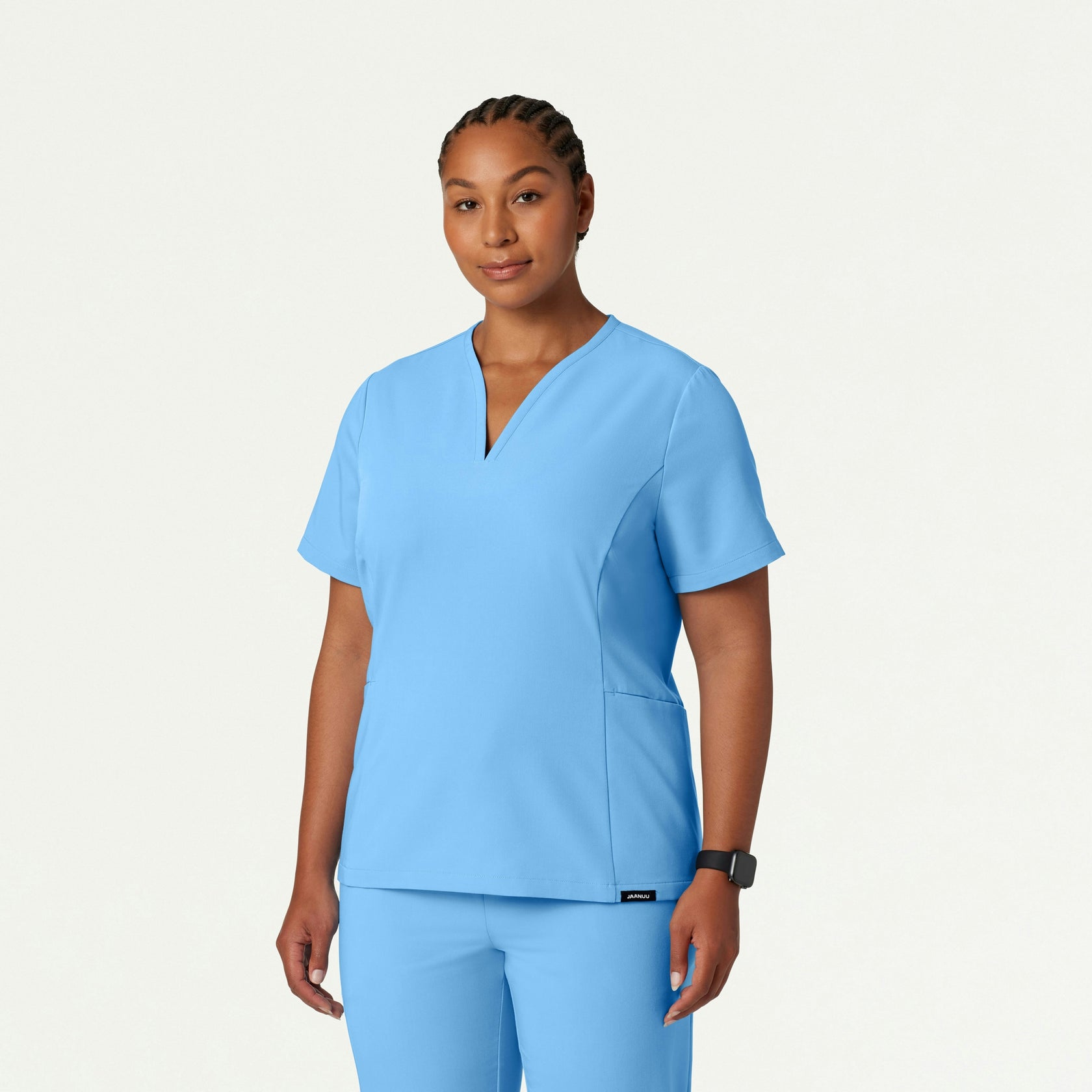 Calix Fit & Flare Scrub Top - Sky Blue - WOMEN'S TOPS - Jaanuu