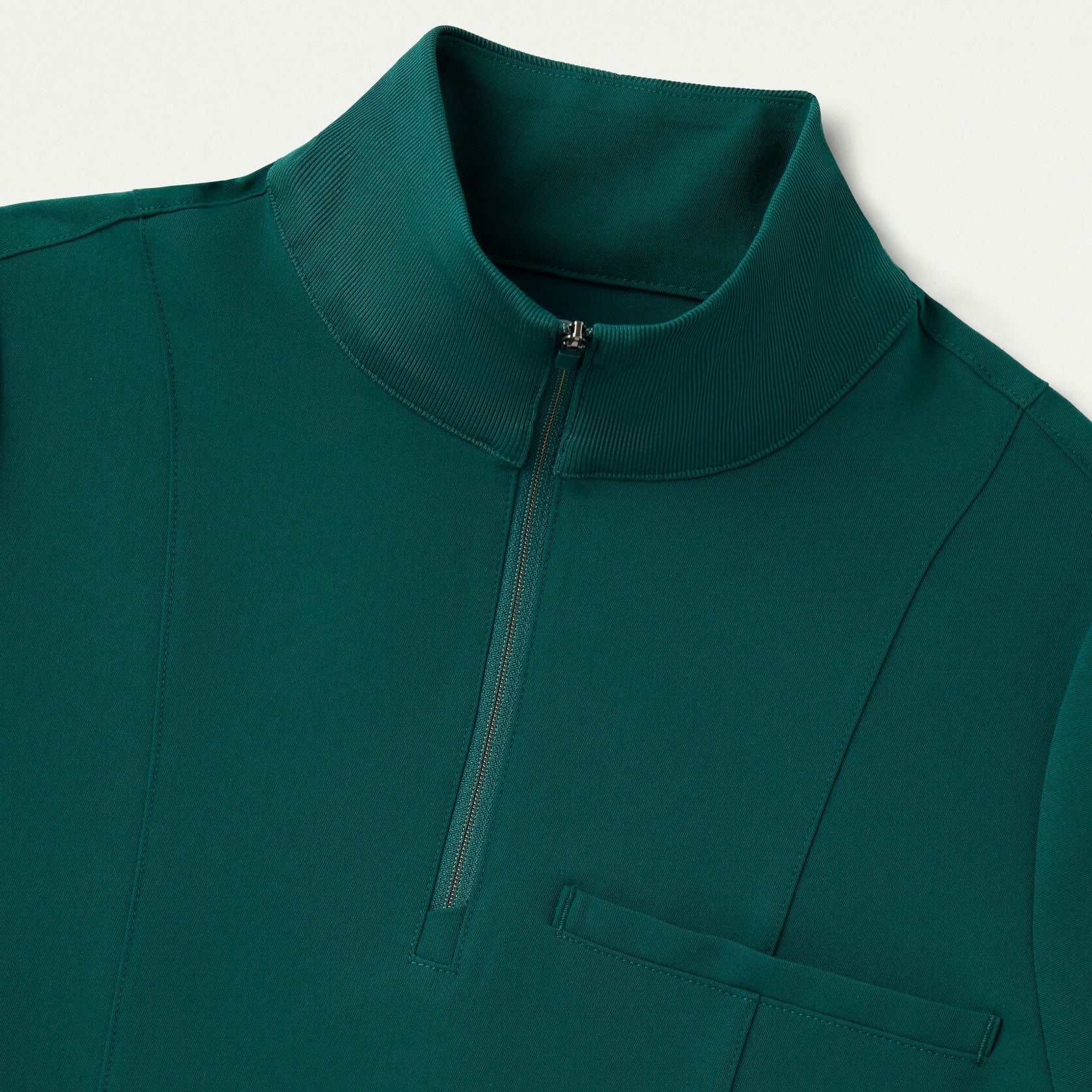 Nora Half-Zip Collared Scrub Top - Midnight Green - WOMEN'S TOPS - Jaanuu