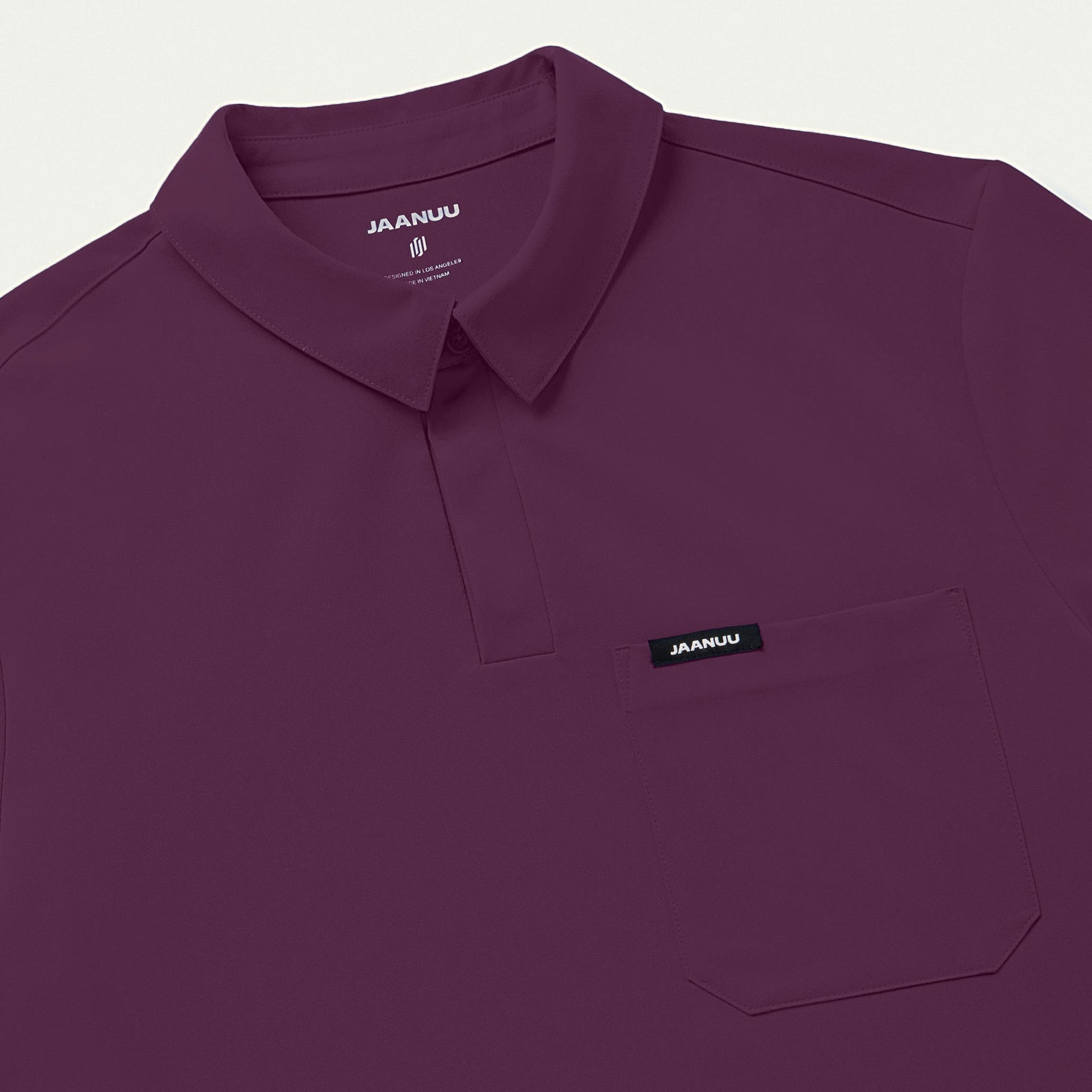 Axis Polo Scrub Top - Dark Amethyst - MEN'S TOPS - Jaanuu