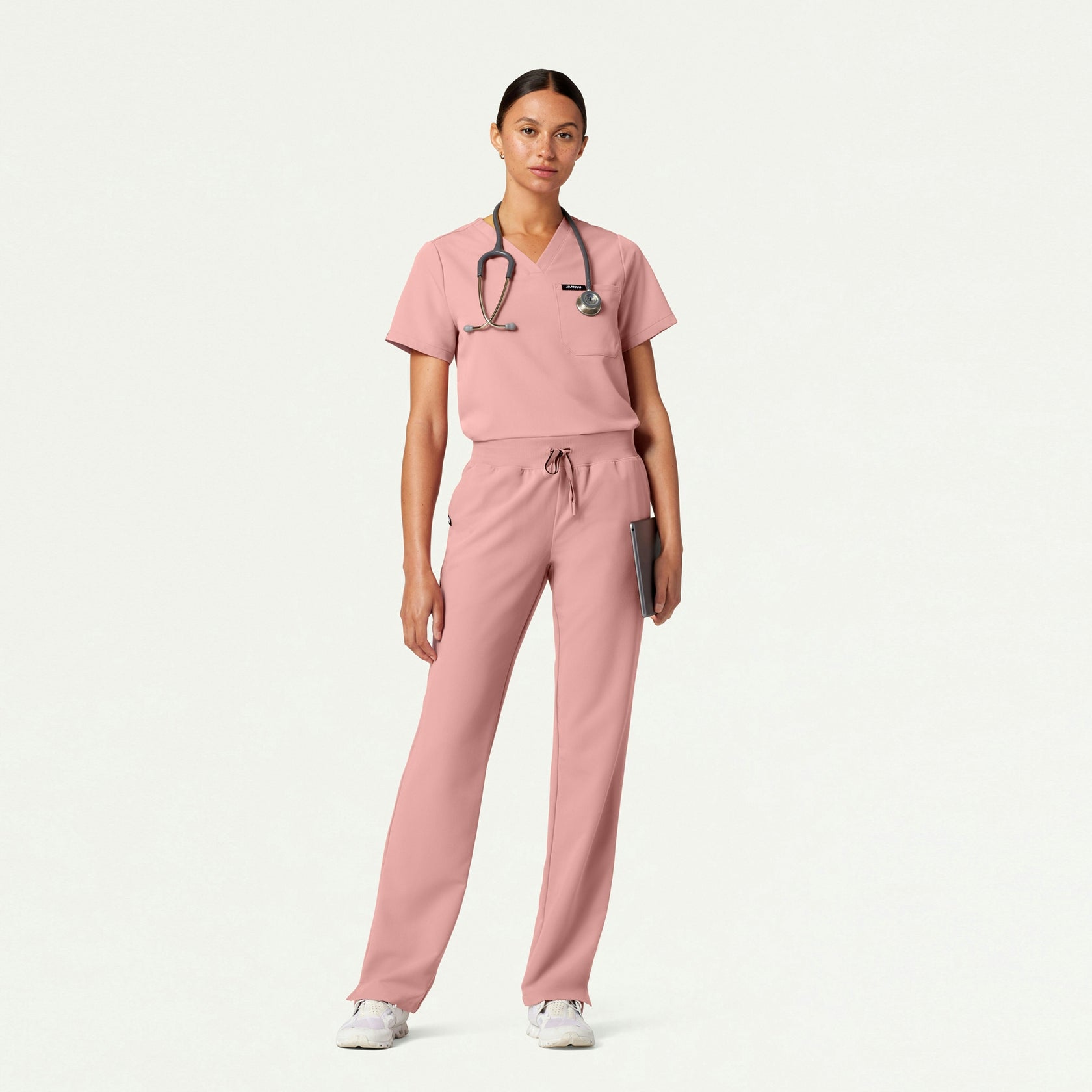 Xenos Essential Knit-Waist Scrub Pant - Mauve - WOMEN'S PANTS - Jaanuu