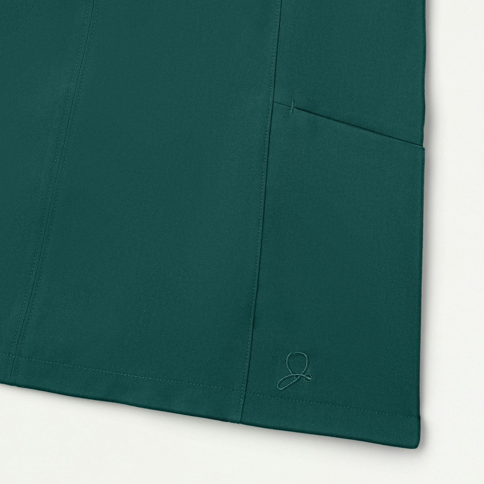 Aria Fit & Flare Mock-Neck Scrub Top - Midnight Green - WOMEN'S TOPS - Jaanuu