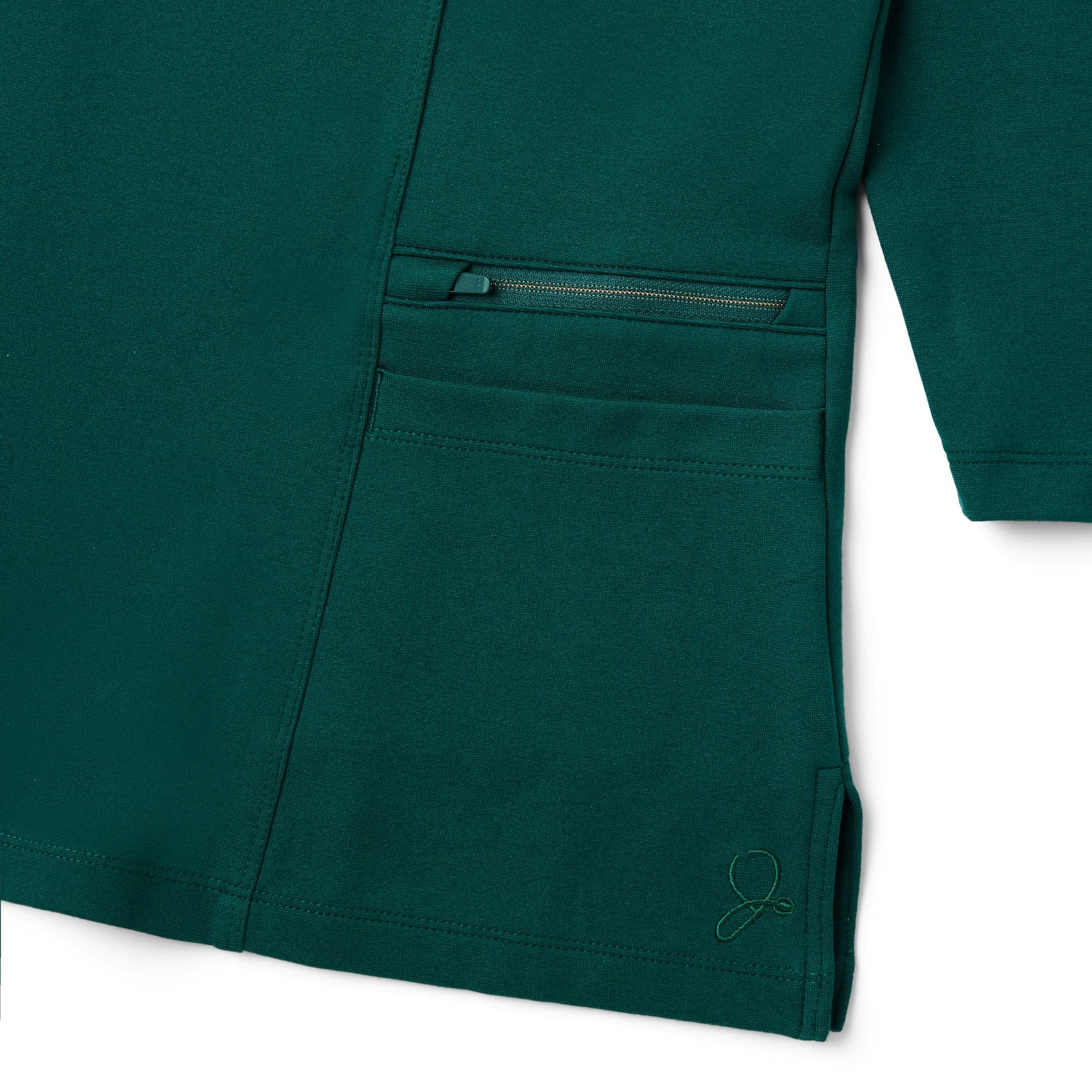 Zoe Slim 3/4-Sleeve ULTRAsoft Scrub Top - Midnight Green - WOMEN'S TOPS - Jaanuu