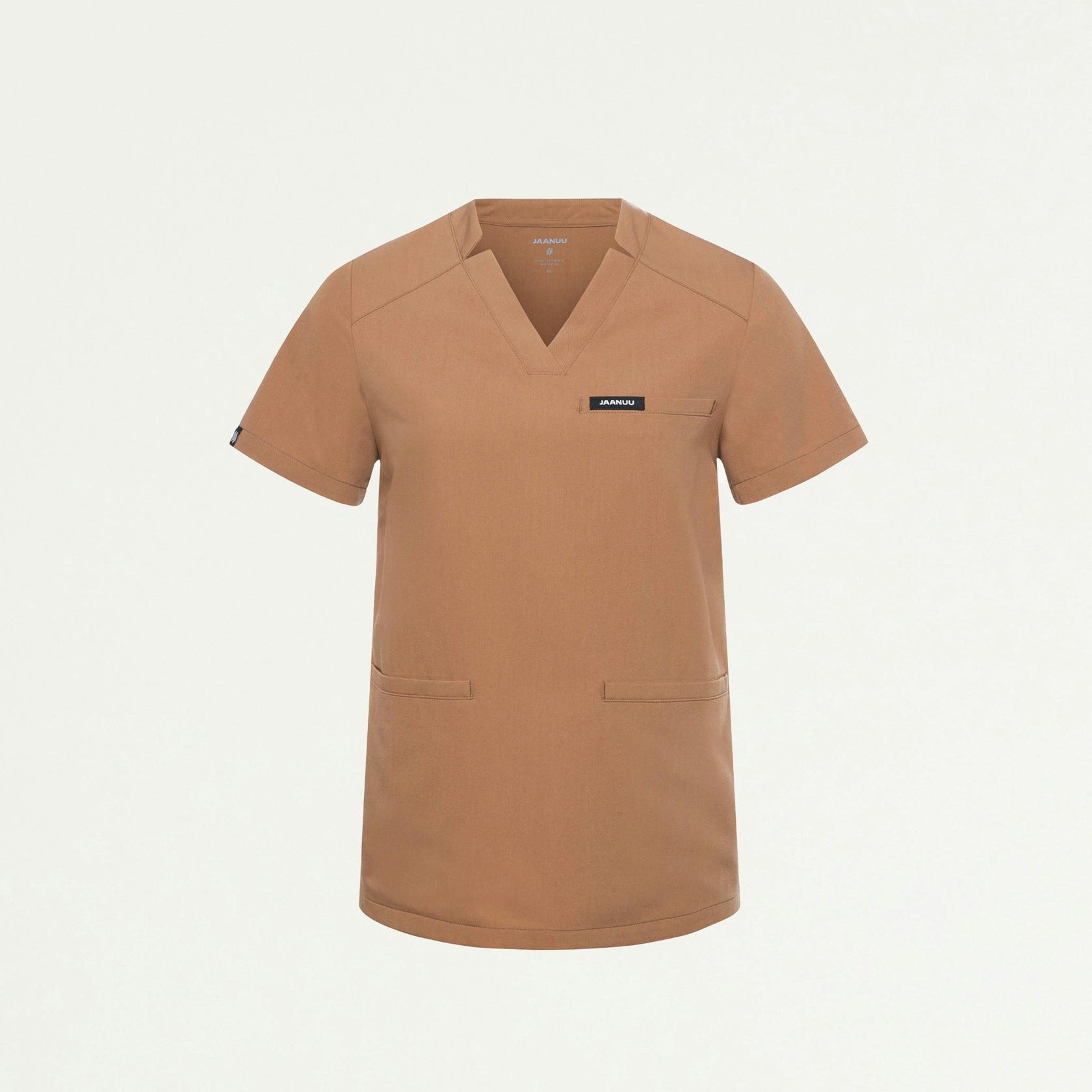 Helia Notched V-Neck Scrub Top - Trench - WOMEN'S TOPS - Jaanuu