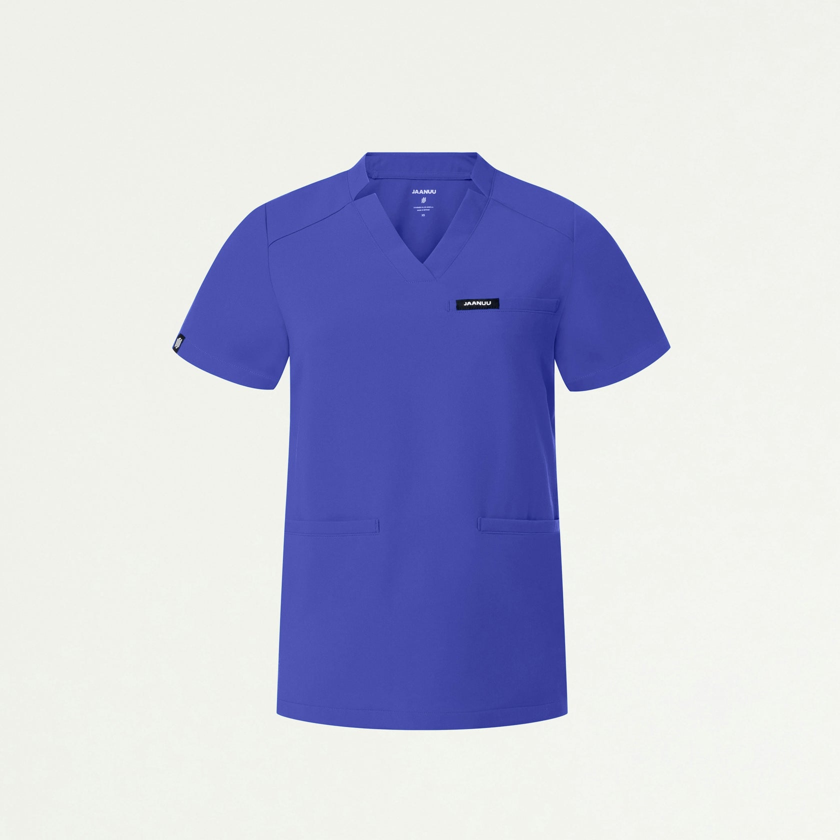 Helia Notched V-Neck Scrub Top - Moon Blue - WOMEN'S TOPS - Jaanuu