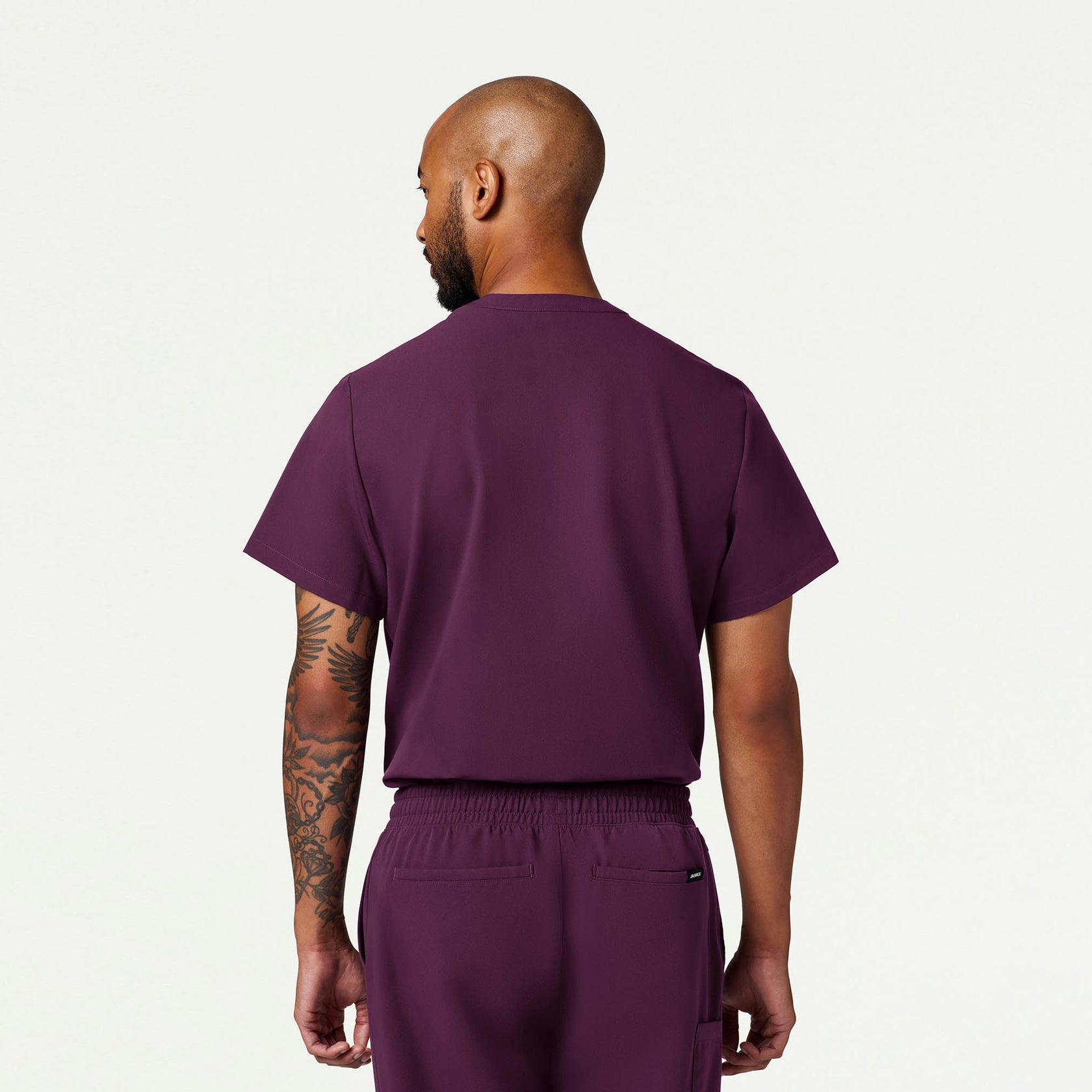 Reeve Henley Scrub Top - Dark Amethyst - MEN'S TOPS - Jaanuu