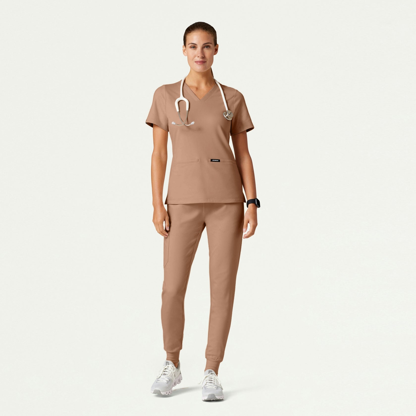 Cesi Slim ULTRAsoft Scrub Top - Clay - WOMEN'S TOPS - Jaanuu