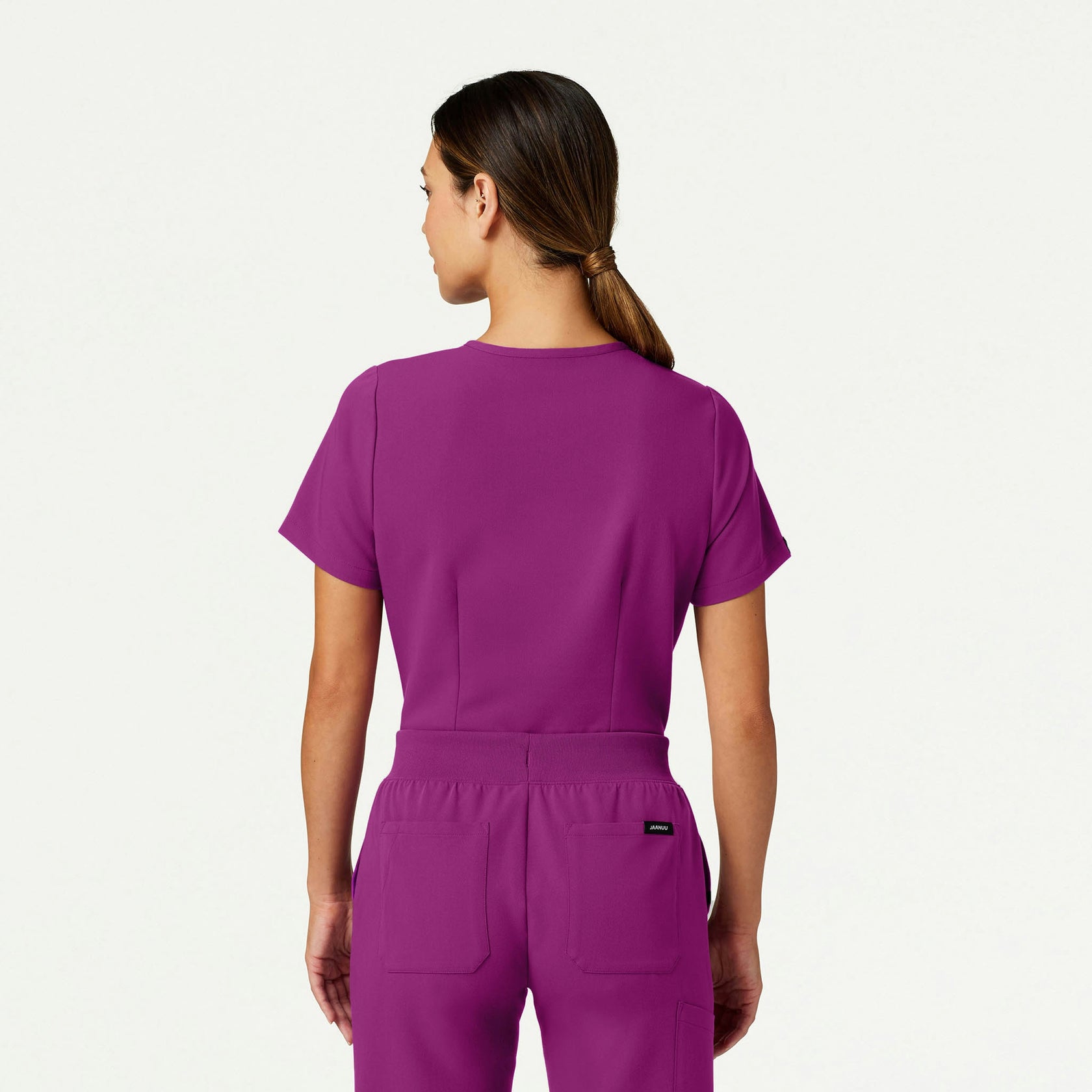 Rhena Slim Essential 1-Pocket Scrub Top - Vivid Purple - WOMEN'S TOPS - Jaanuu