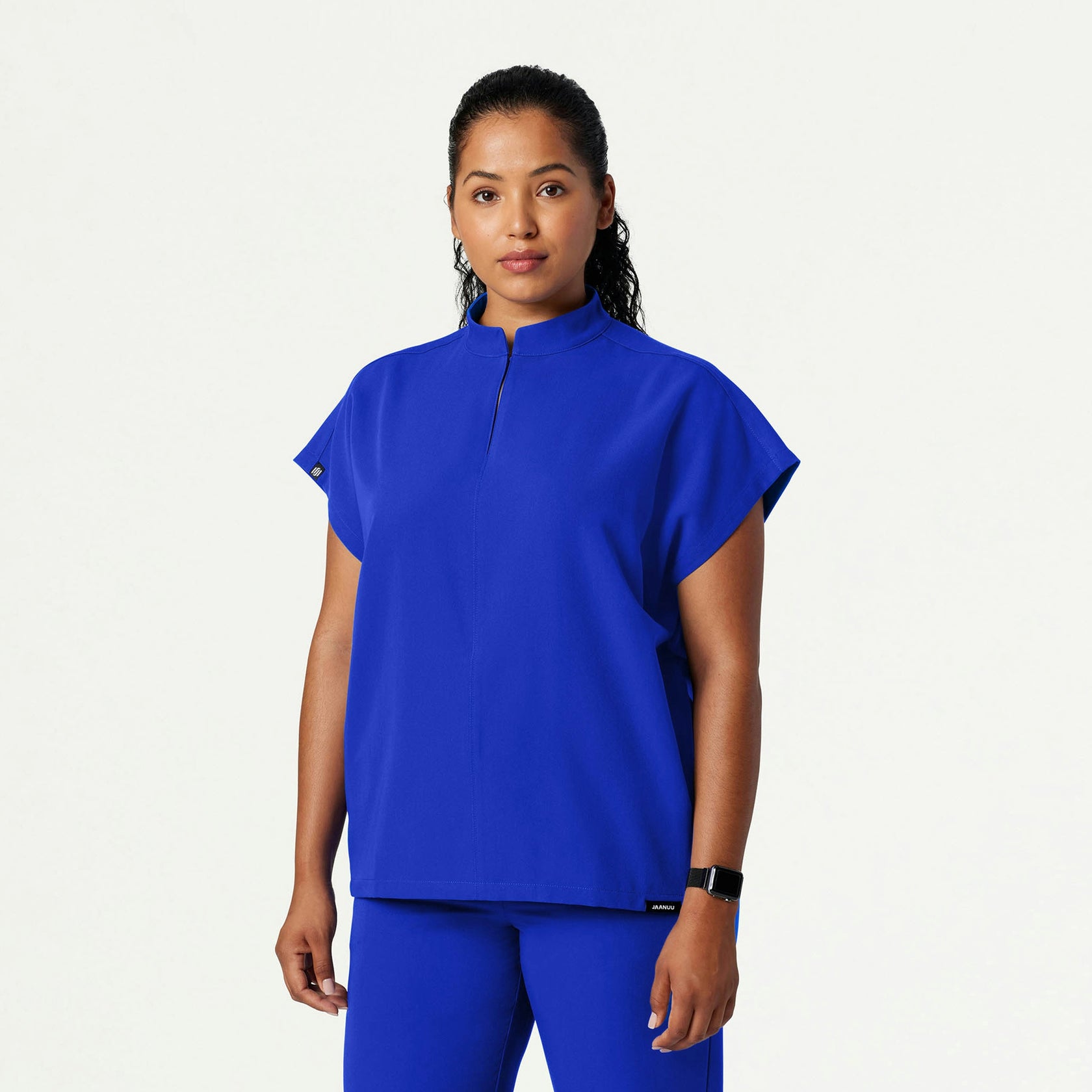 Aris Oversized 2-Pocket Scrub Top - Electric Blue - WOMEN'S TOPS - Jaanuu