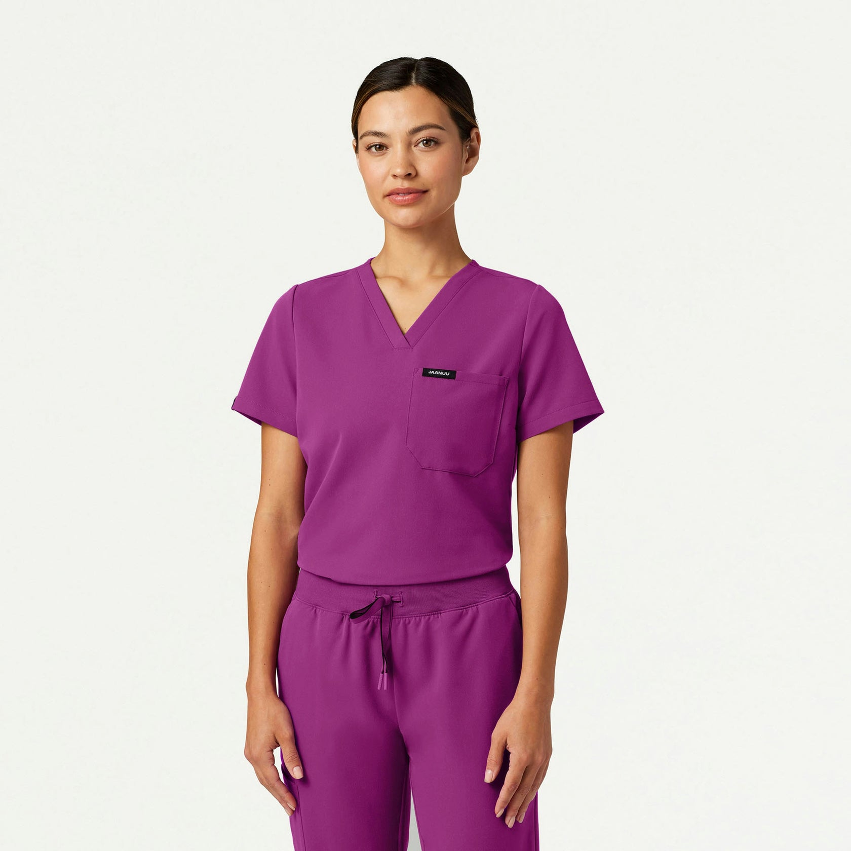 Rhena Slim Essential 1-Pocket Scrub Top - Vivid Purple - WOMEN'S TOPS - Jaanuu