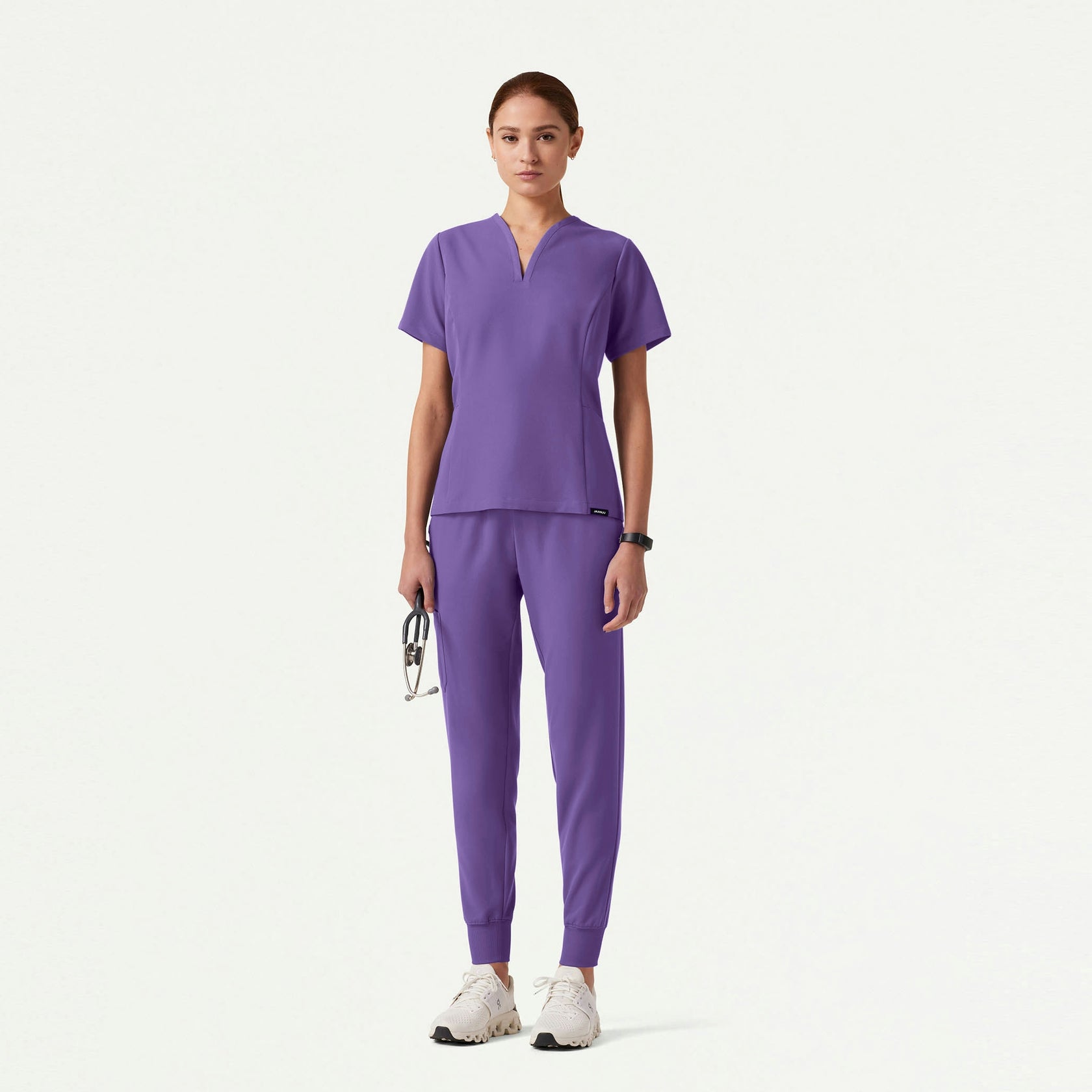 Silex Slim Knit-Waist Scrub Jogger - Violet - WOMEN'S PANTS - Jaanuu