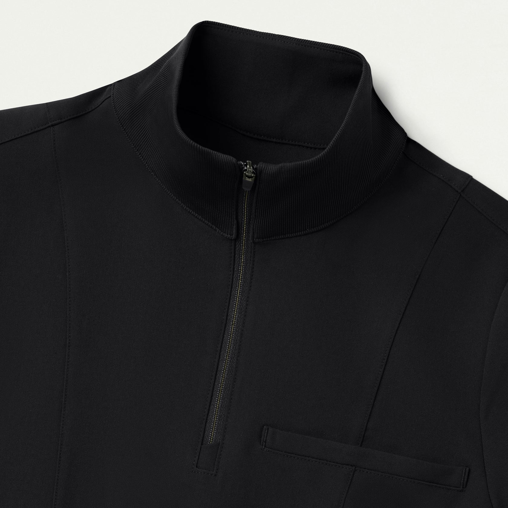 Nora Half-Zip Collared Scrub Top - Black - WOMEN'S TOPS - Jaanuu