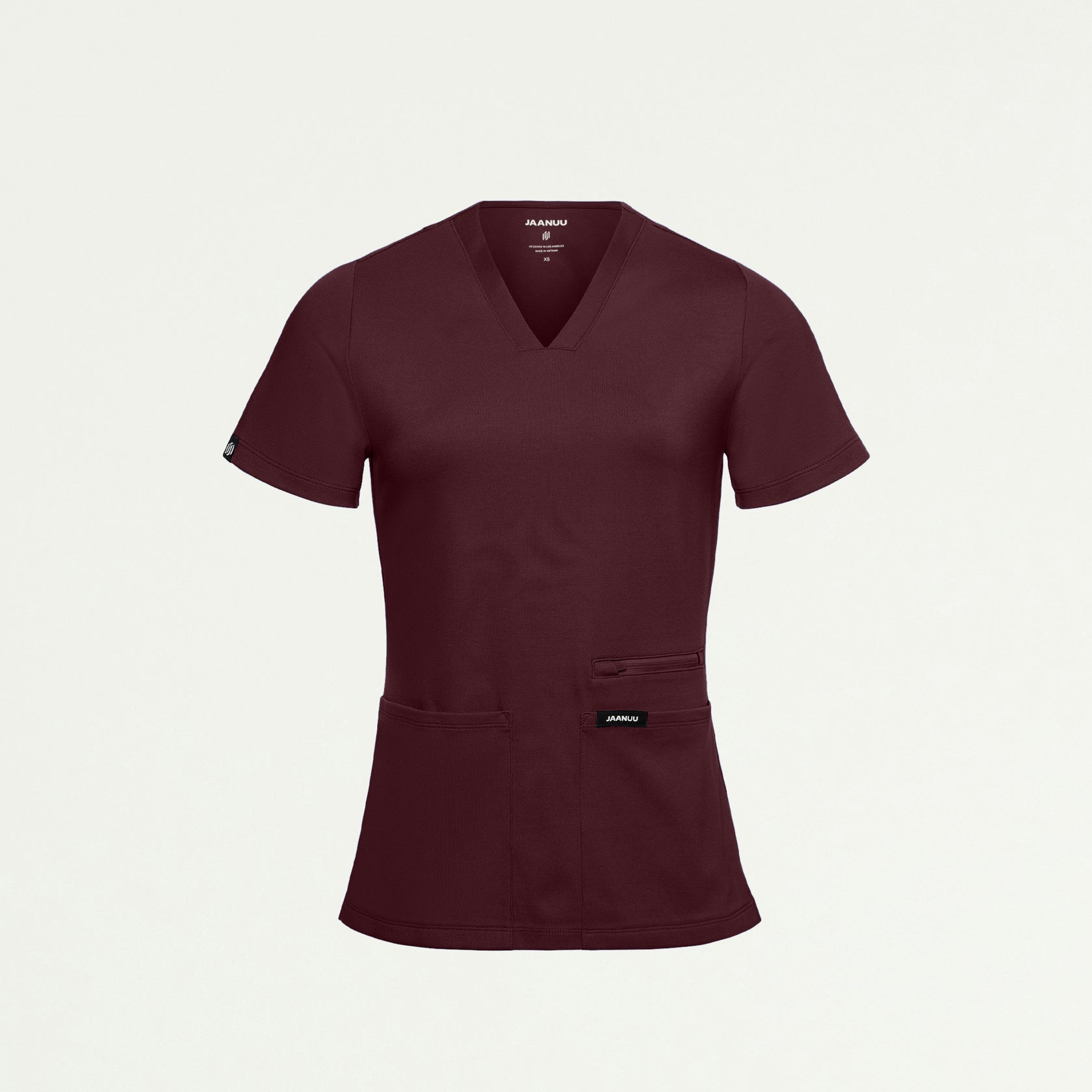 Kass Slim 4-Pocket ULTRAsoft Scrub Top - Raisin - WOMEN'S TOPS - Jaanuu