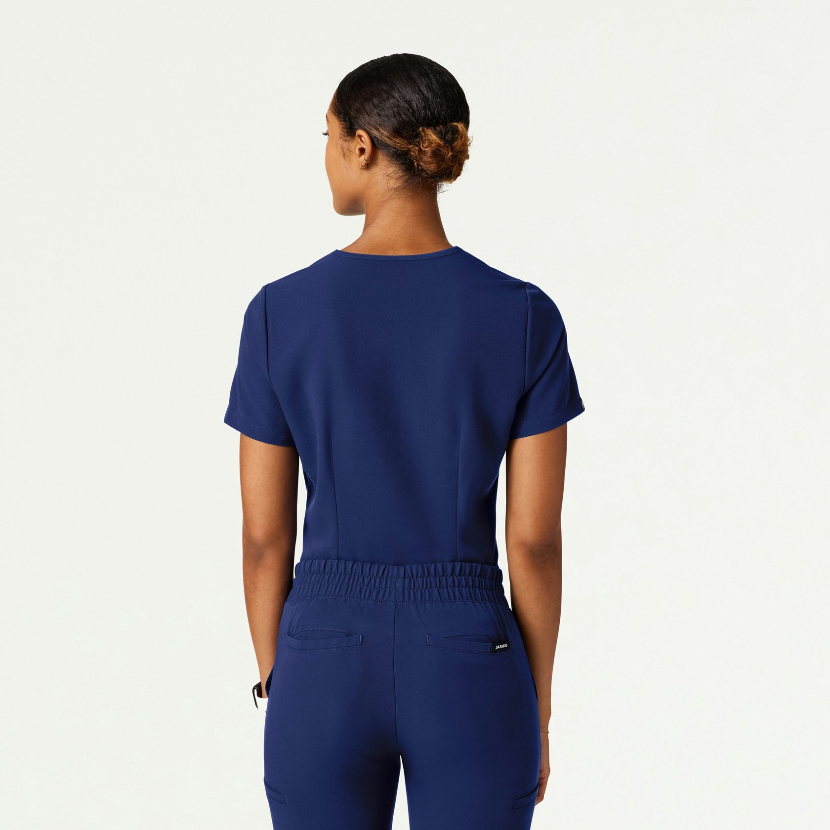 Rhena Slim Essential 1-Pocket Scrub Top - Navy Blue - WOMEN'S TOPS - Jaanuu