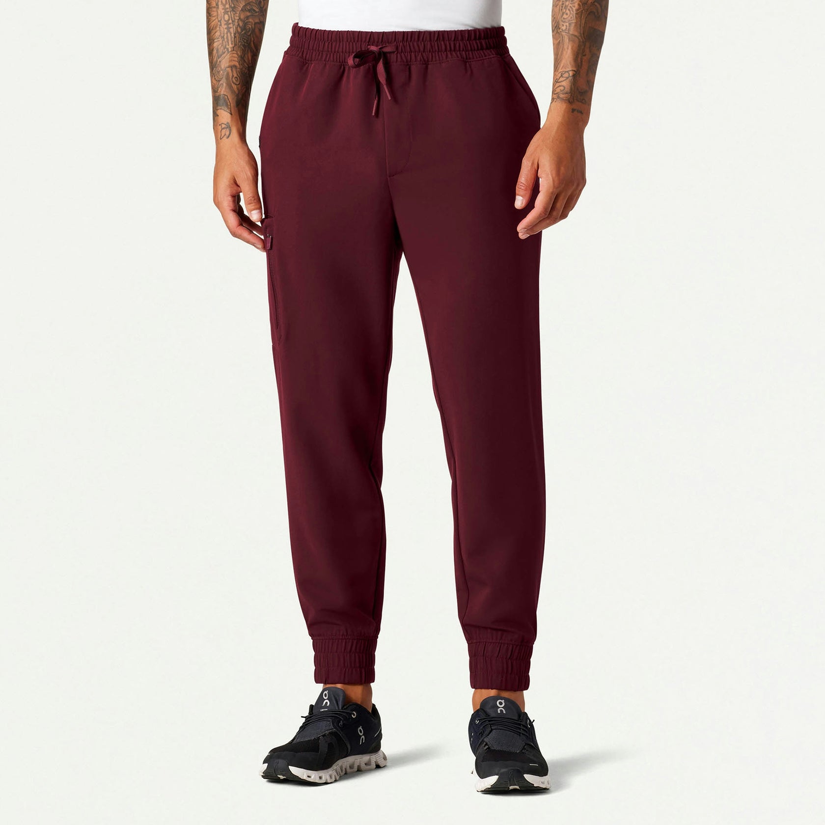 Cobot 8-Pocket Scrub Jogger - Burgundy - MEN'S PANTS - Jaanuu