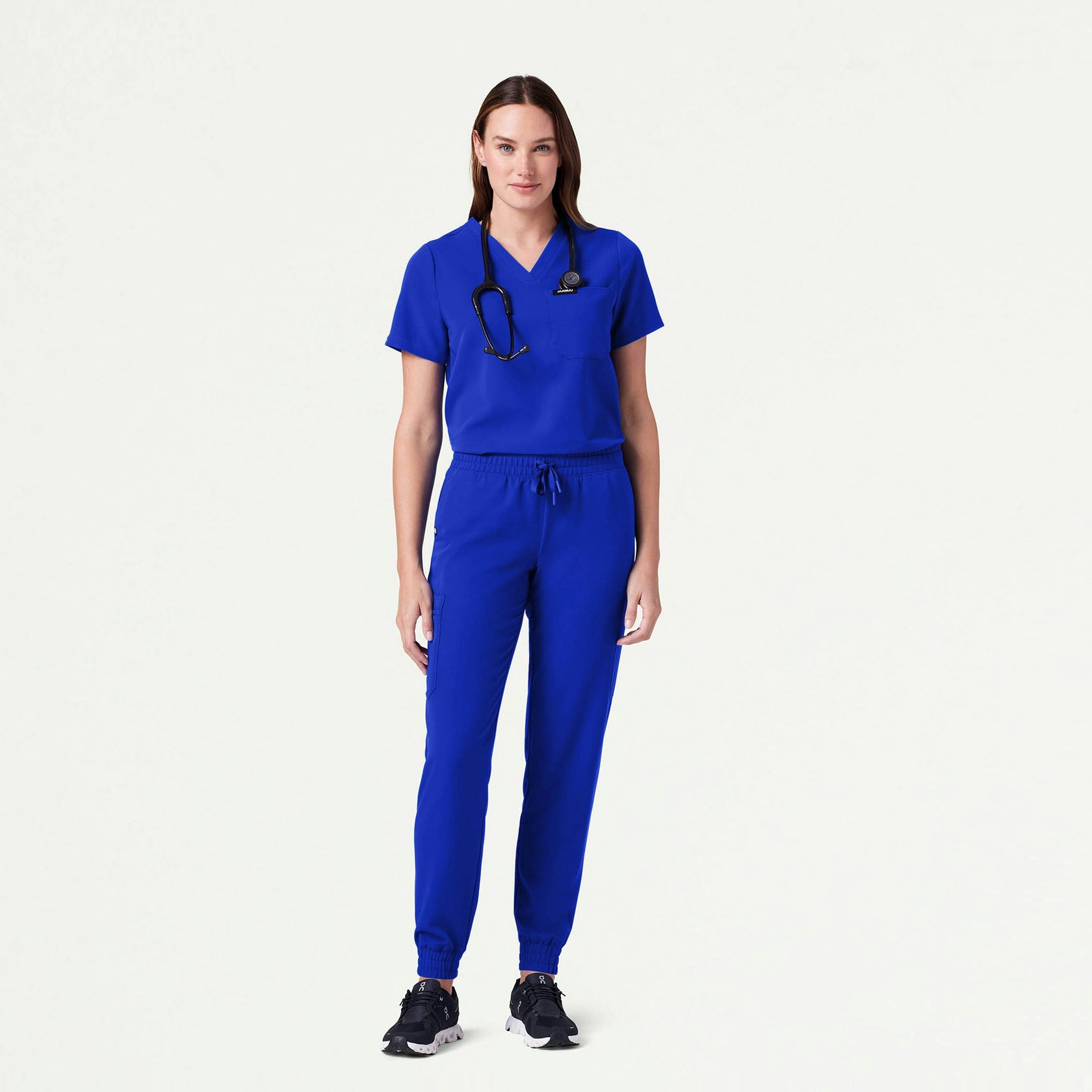 Rhena Essential 1-Pocket Scrub Top - Electric Blue - WOMEN'S TOPS - Jaanuu