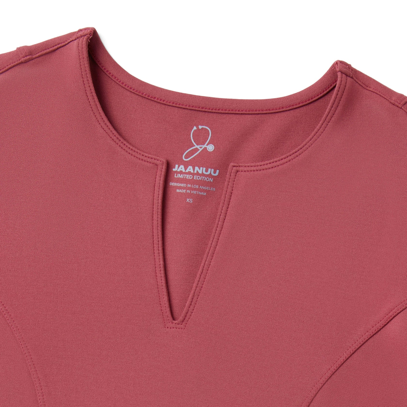 Zoe Slim 3/4-Sleeve ULTRAsoft Scrub Top - Mulberry - WOMEN'S TOPS - Jaanuu