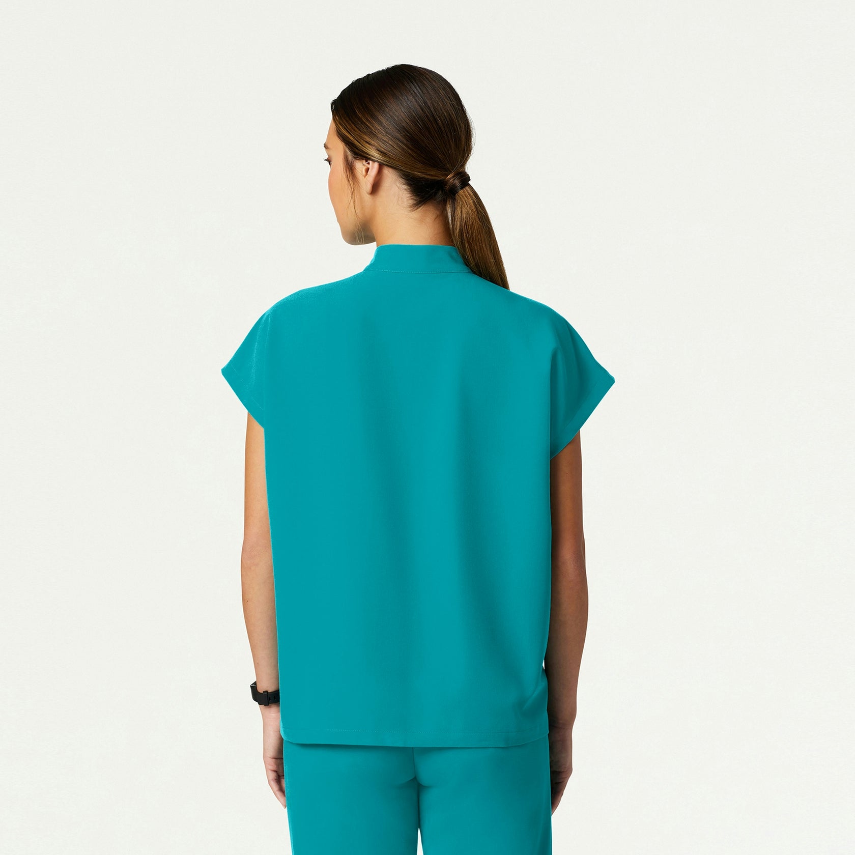 Aris Oversized 2-Pocket Scrub Top - Aqua - WOMEN'S TOPS - Jaanuu