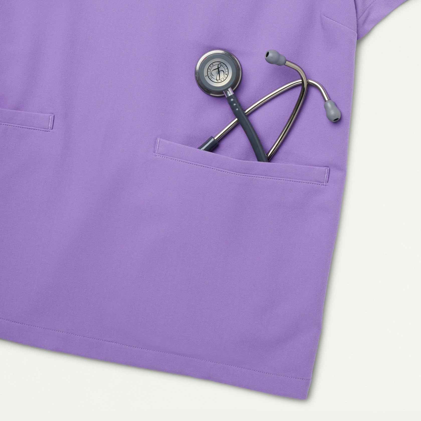 Helia Notched V-Neck Scrub Top - Lilac - WOMEN'S TOPS - Jaanuu
