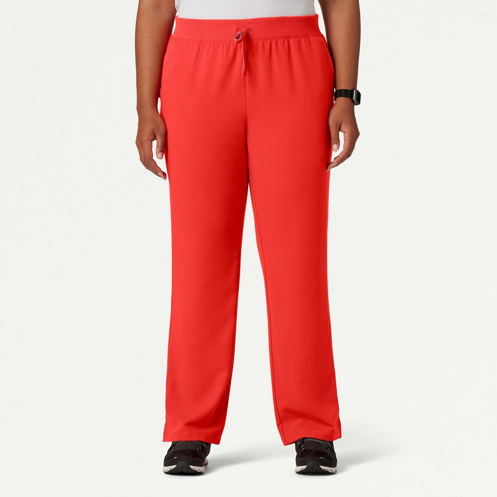 Xenos Essential Knit-Waist Scrub Pant - Solar Red - WOMEN'S PANTS - Jaanuu