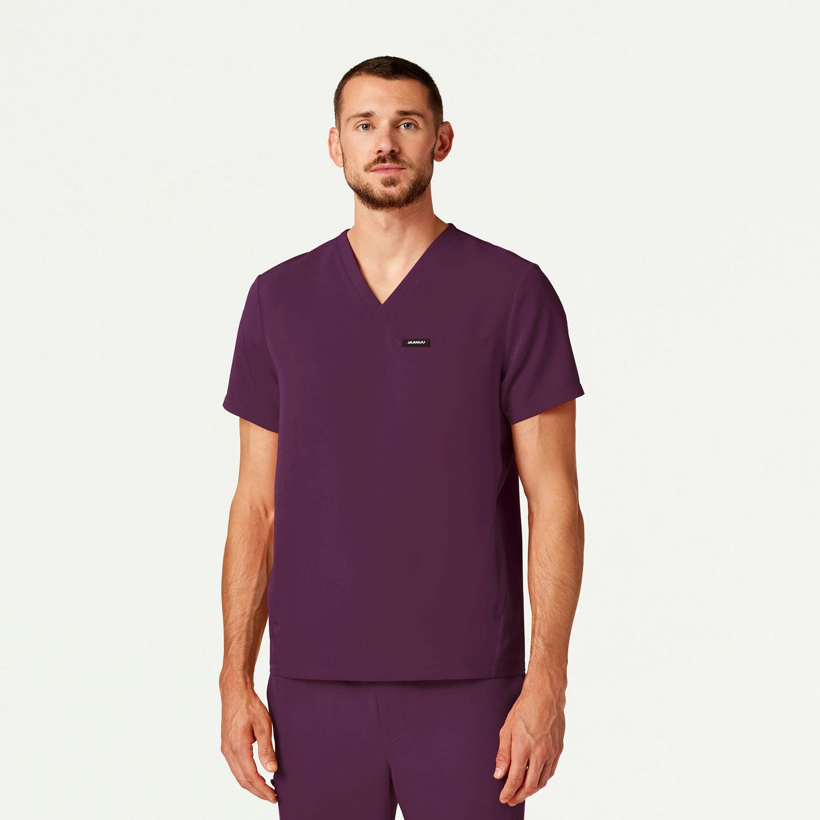 Platt 3-Pocket Scrub Top - Dark Amethyst - MEN'S TOPS - Jaanuu
