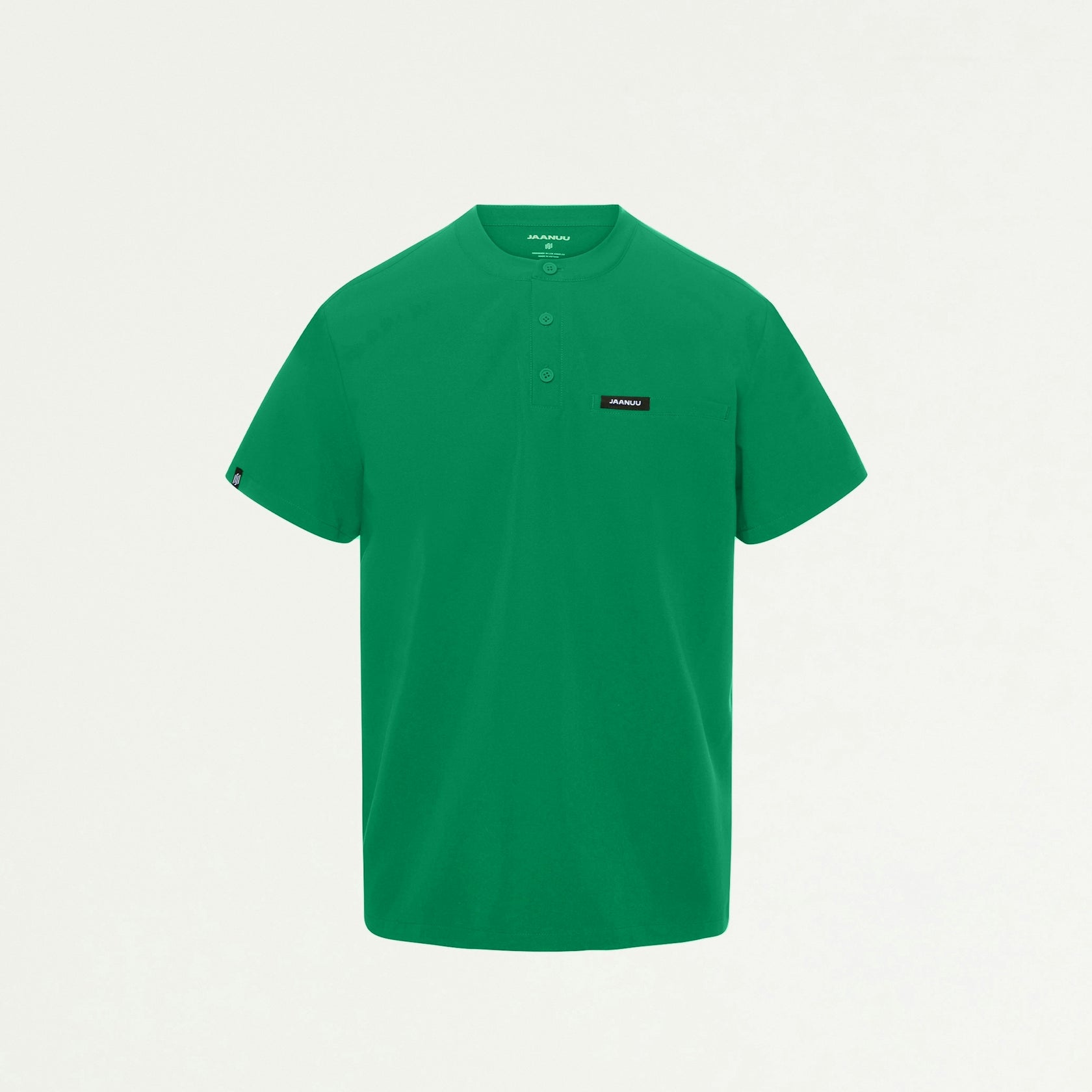 Reeve Henley Scrub Top - Emerald Green - MEN'S TOPS - Jaanuu