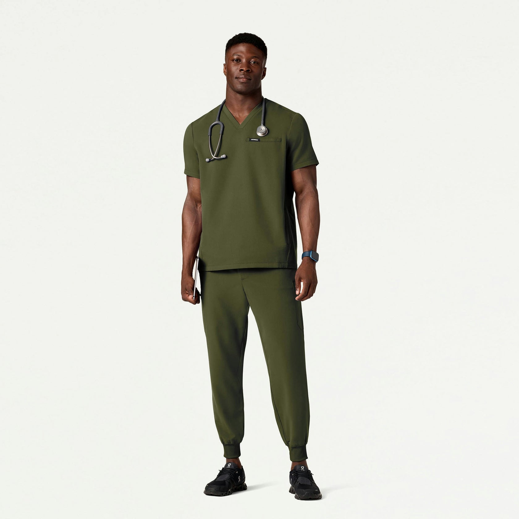 Platt 3-Pocket Scrub Top - Olive - MEN'S TOPS - Jaanuu