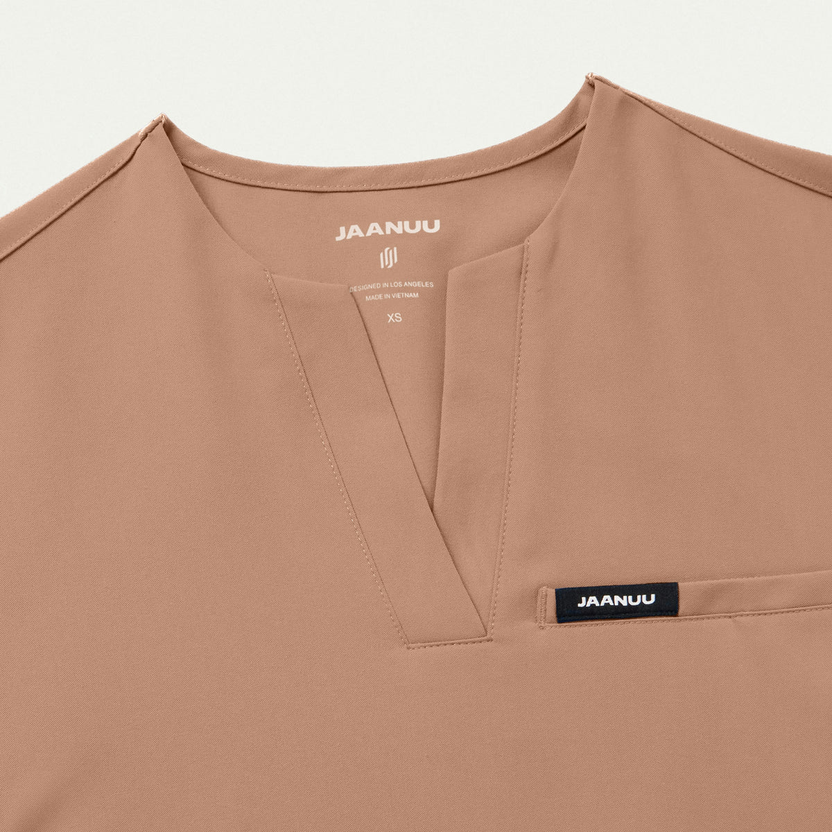Andra Slim 1-Pocket Scrub Top - Clay - WOMEN'S TOPS - Jaanuu
