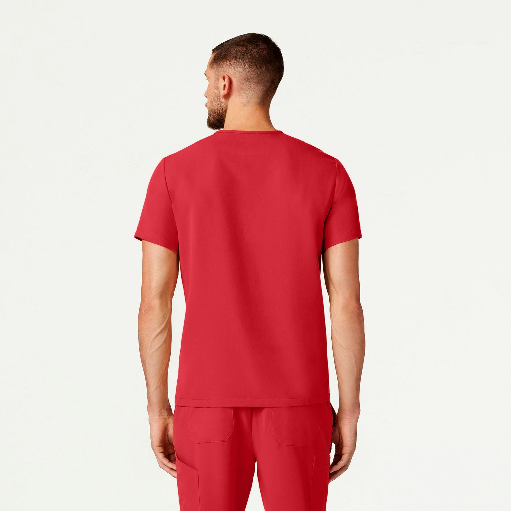 Platt 3-Pocket Scrub Top - Brilliant Red - MEN'S TOPS - Jaanuu