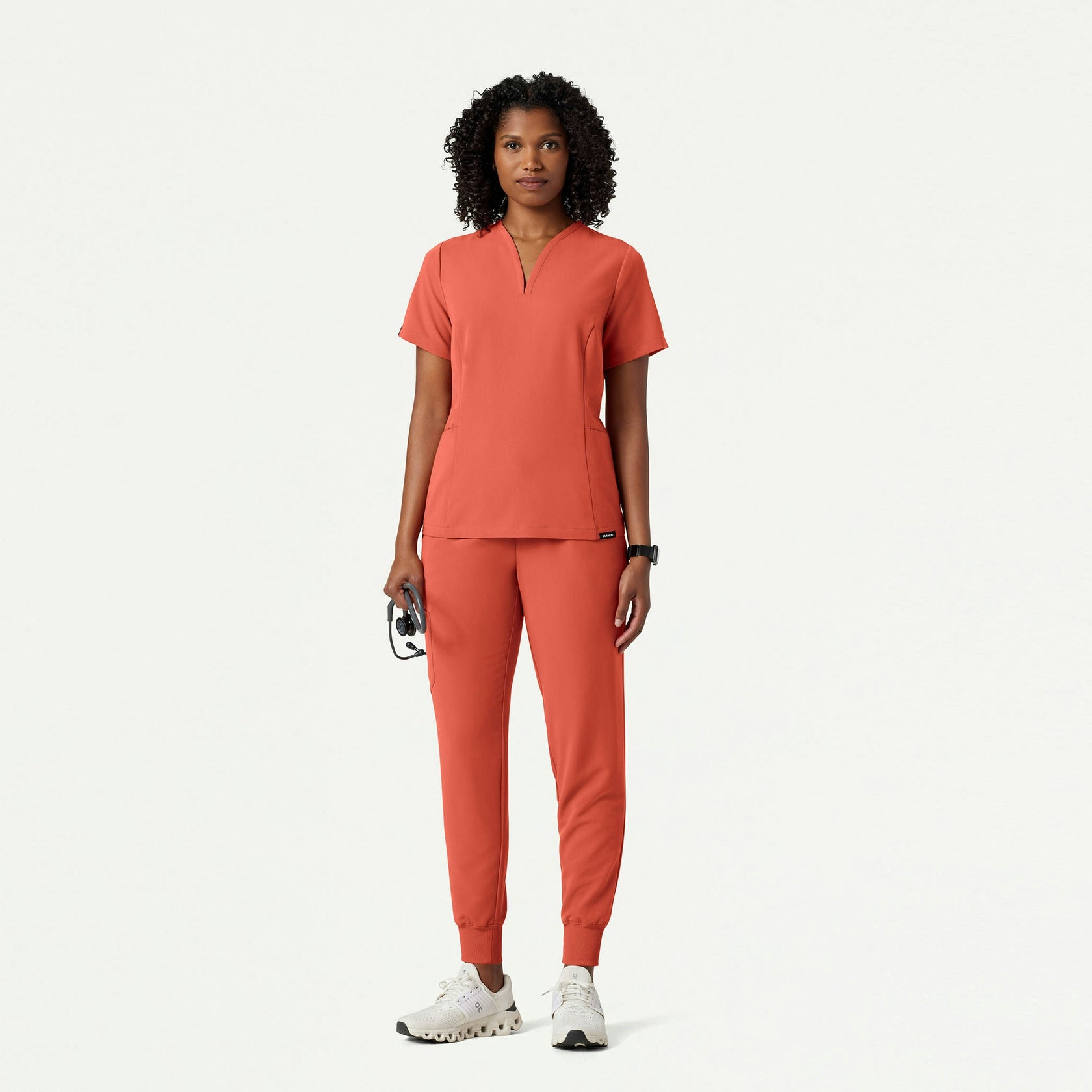 Calix Fit & Flare Scrub Top - Terra - WOMEN'S TOPS - Jaanuu
