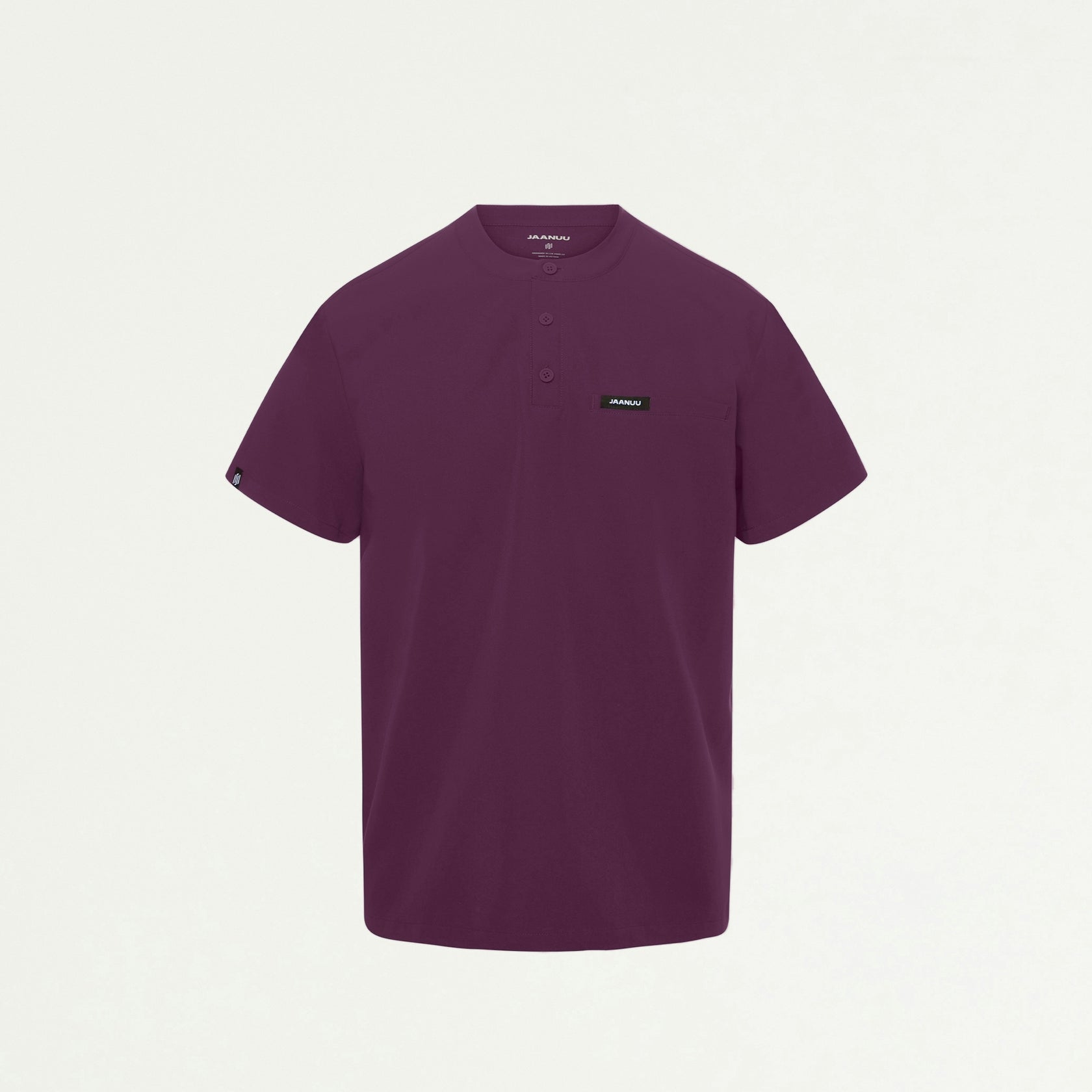 Reeve Henley Scrub Top - Dark Amethyst - MEN'S TOPS - Jaanuu