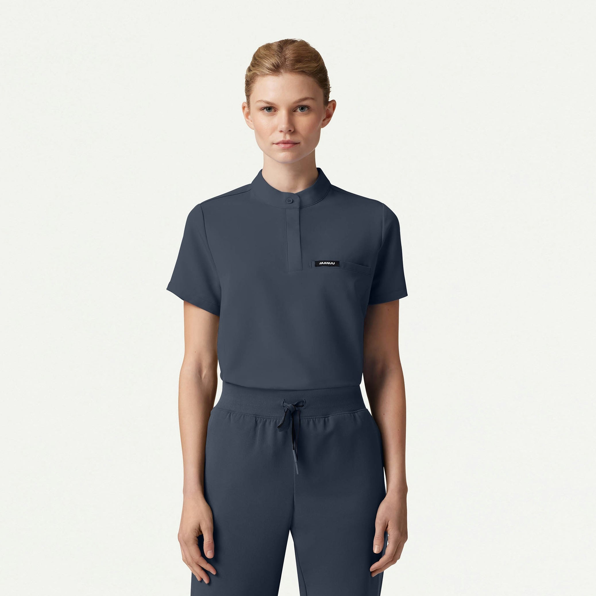 The Evie Essential Scrub Set - Carbon Gray - 2