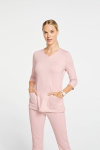 Pink 3/4 sleeve top for women
