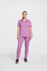 Woman with pink scrubs